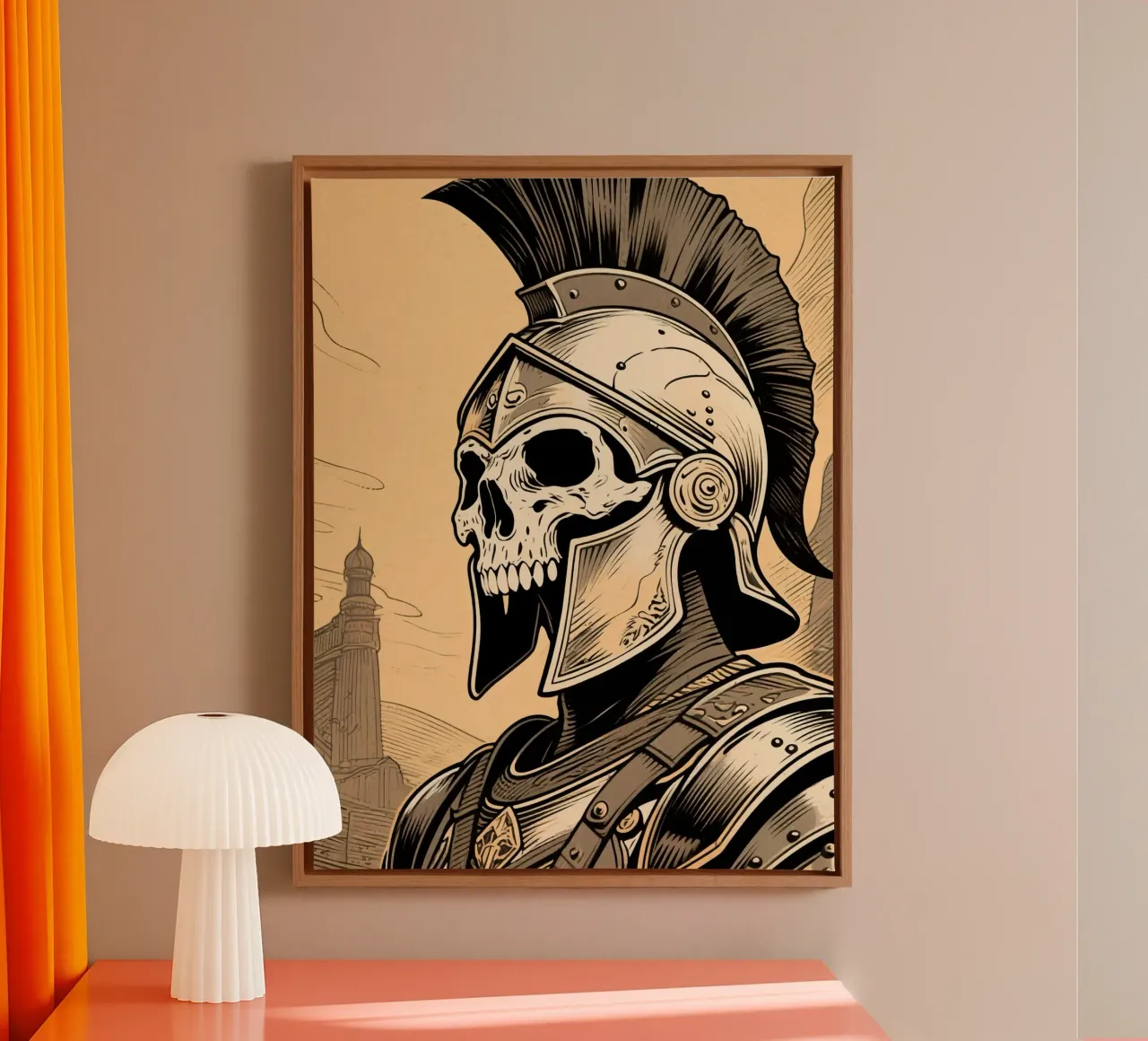 Skull Spartan tela con Cornice a cassetta da knowledge