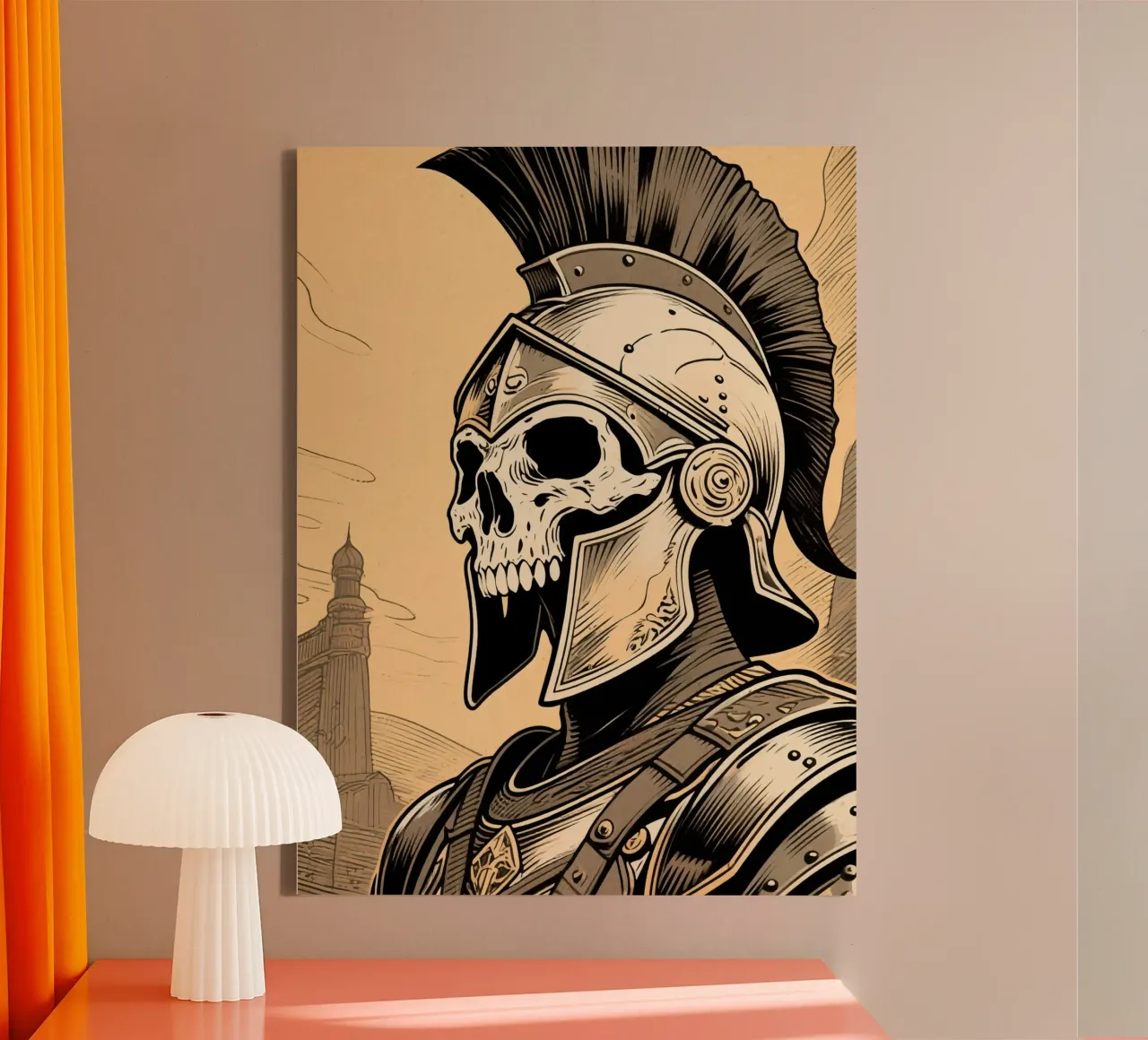 Skull Spartan tela con Cornice a cassetta da knowledge