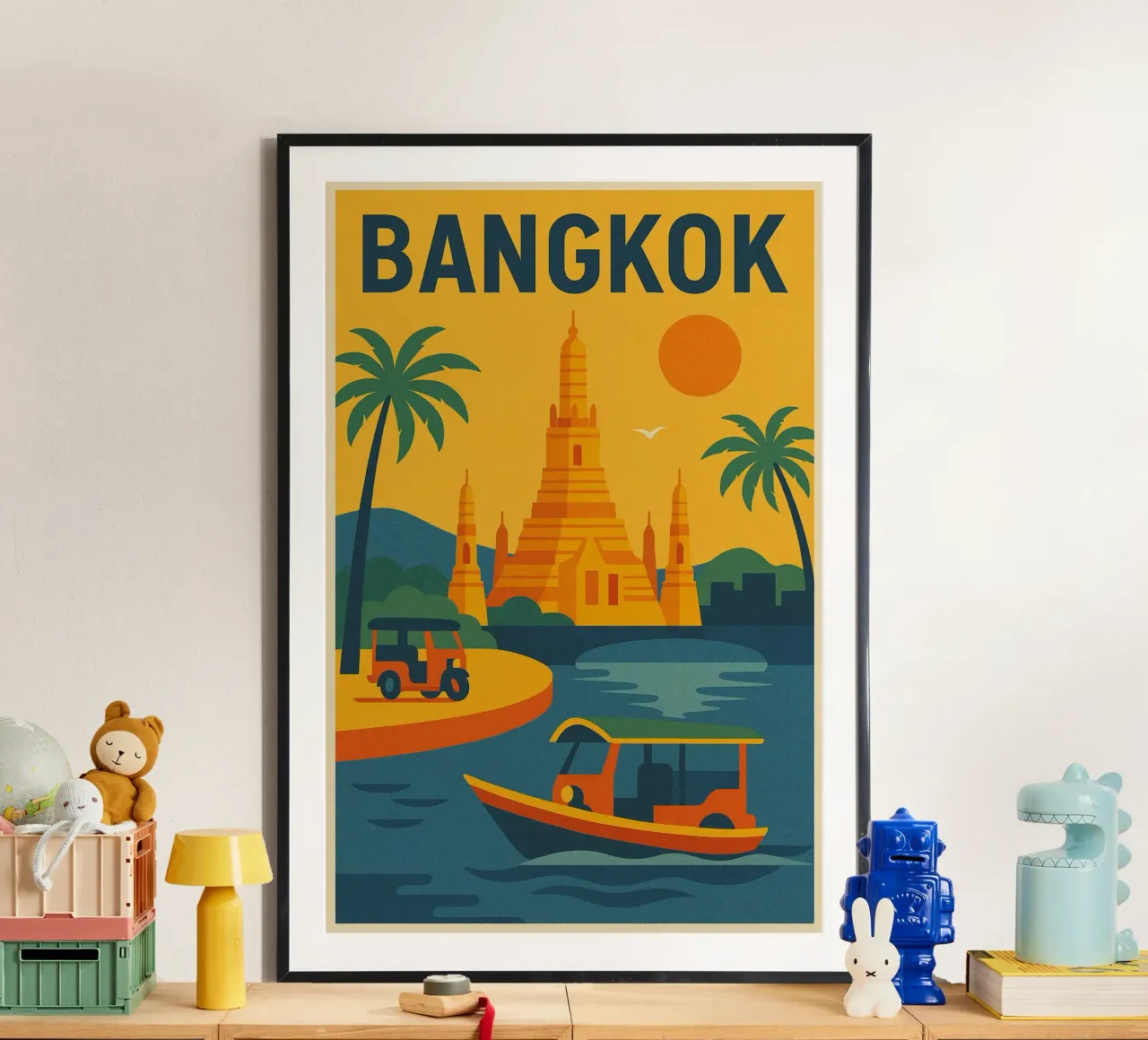 Poster d'epoca di Bangkok - Viaggio in Thailandia poster da JETLAG | affiches voyage