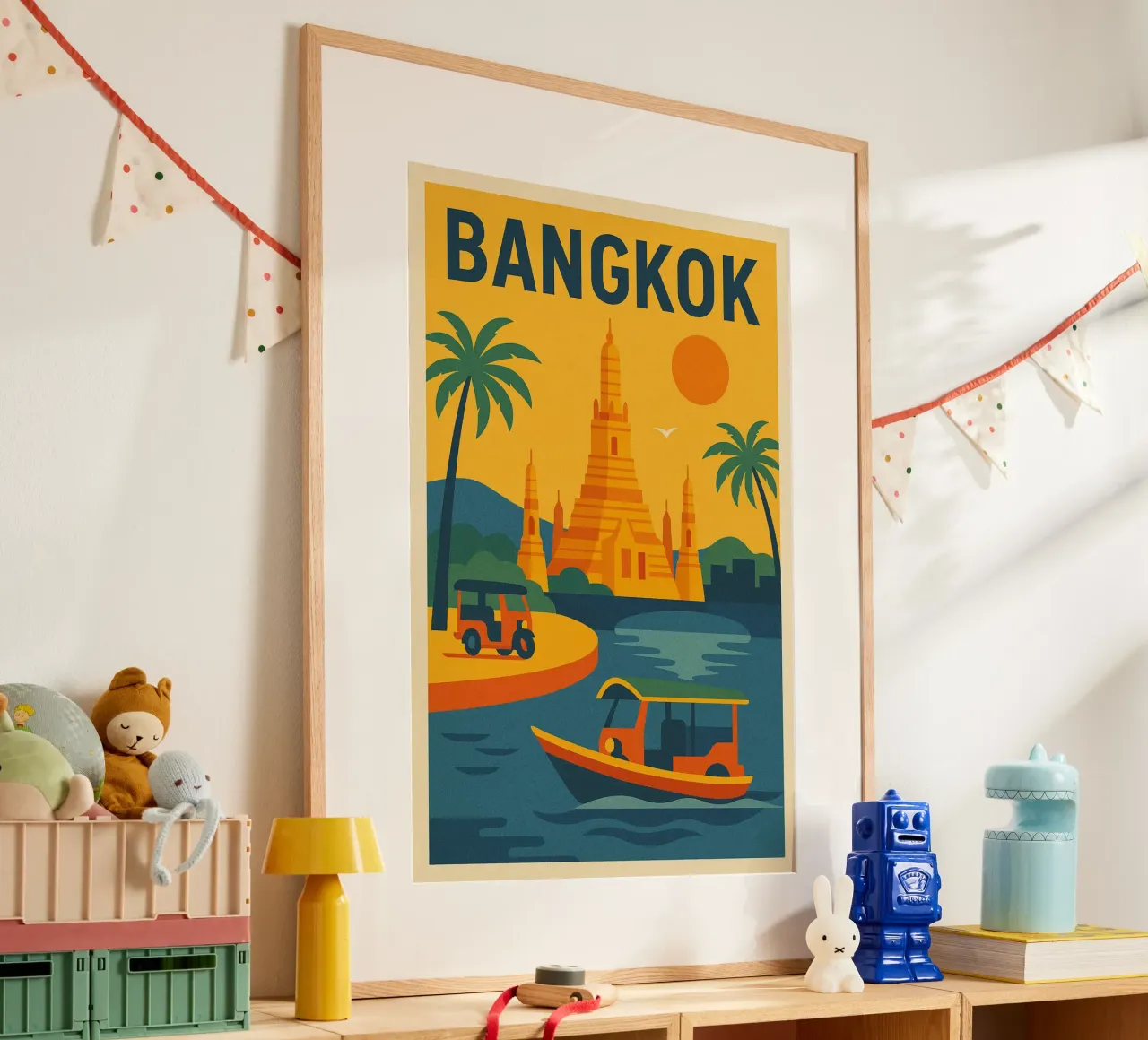 Poster d'epoca di Bangkok - Viaggio in Thailandia poster da JETLAG | affiches voyage
