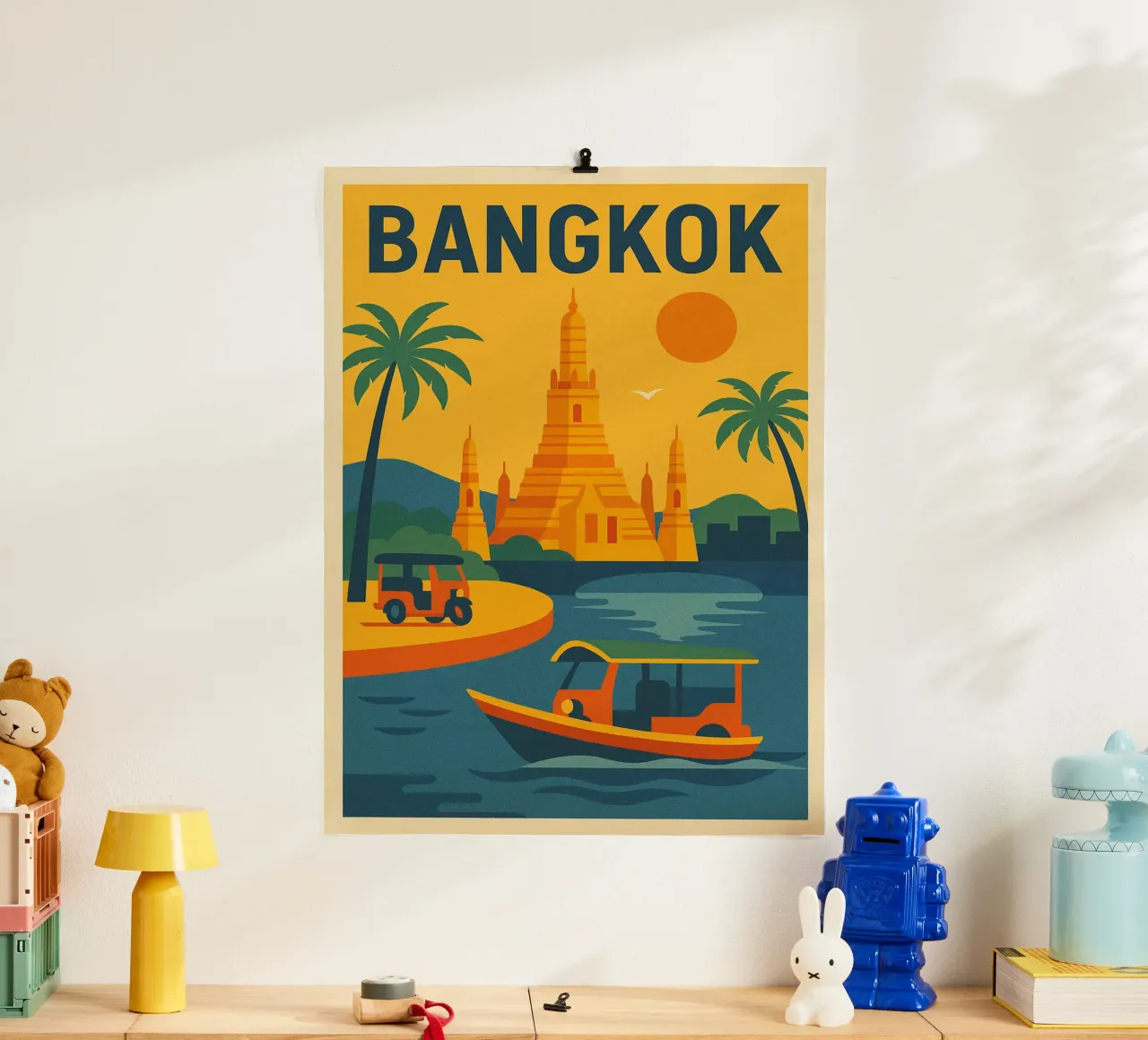 Poster d'epoca di Bangkok - Viaggio in Thailandia poster da JETLAG | affiches voyage