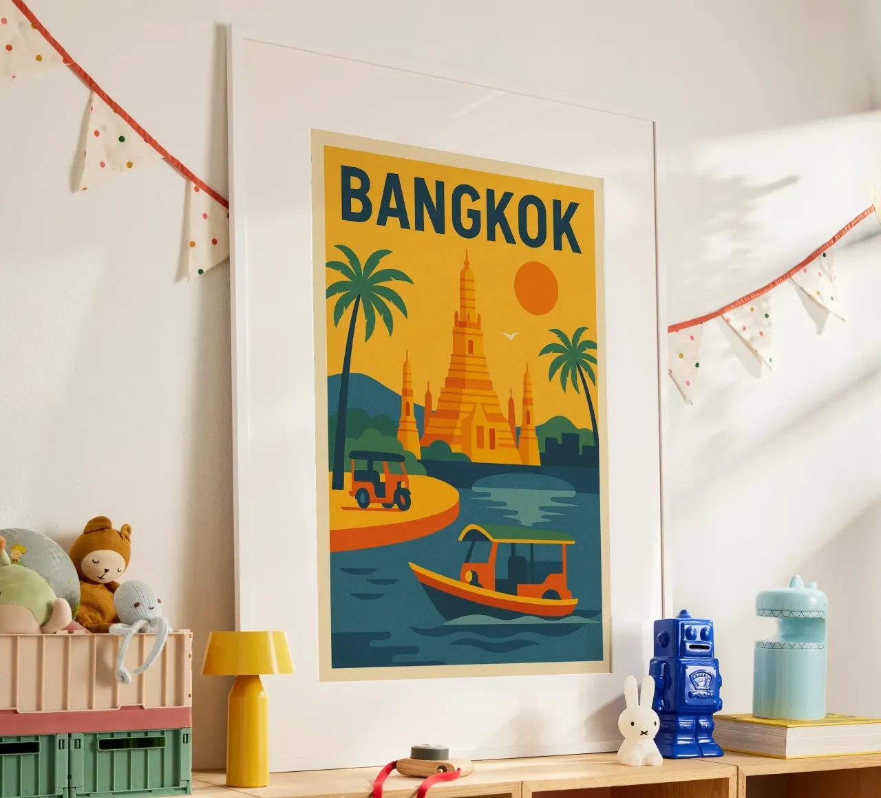 Poster d'epoca di Bangkok - Viaggio in Thailandia poster da JETLAG | affiches voyage