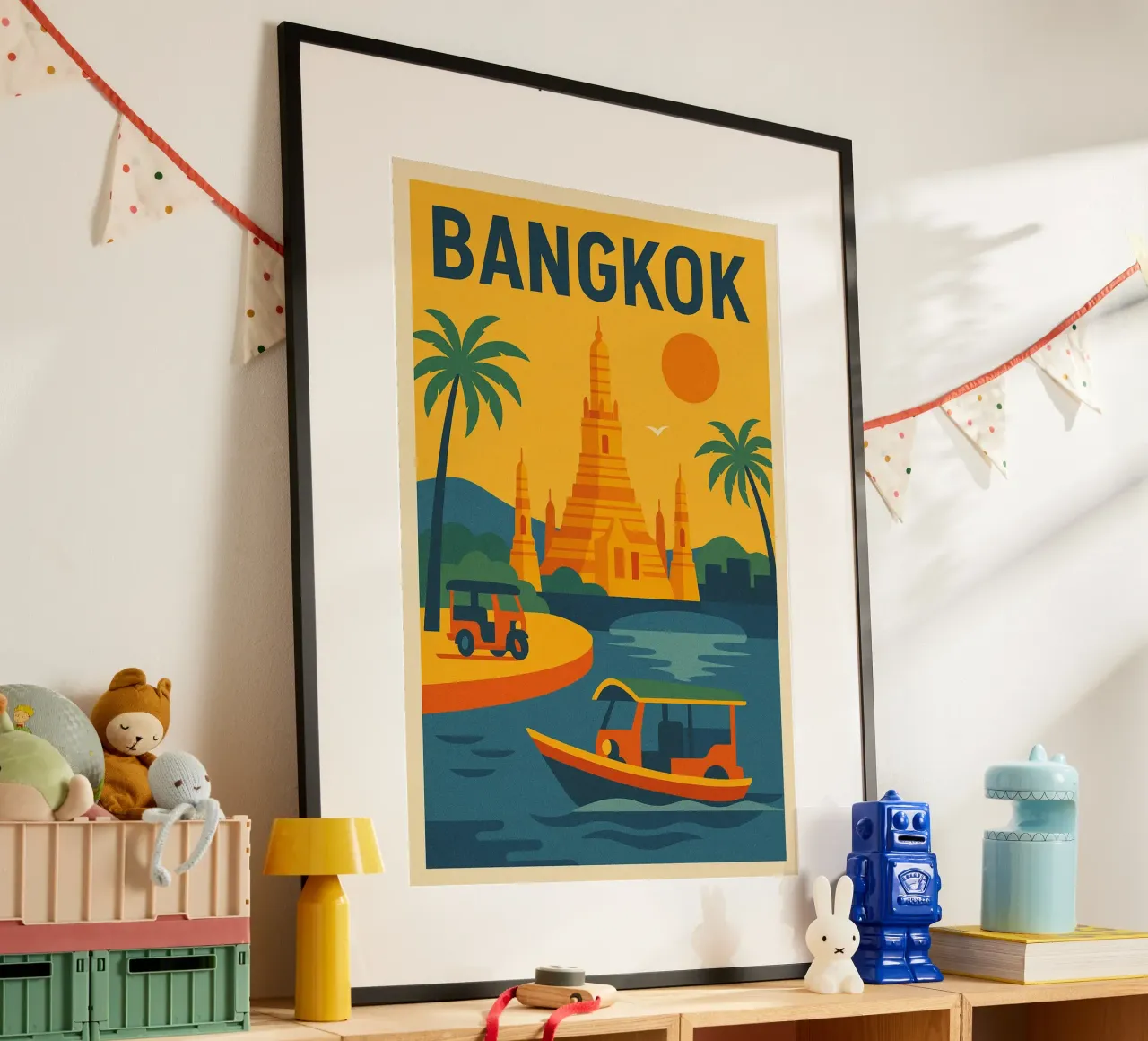 Poster d'epoca di Bangkok - Viaggio in Thailandia poster da JETLAG | affiches voyage