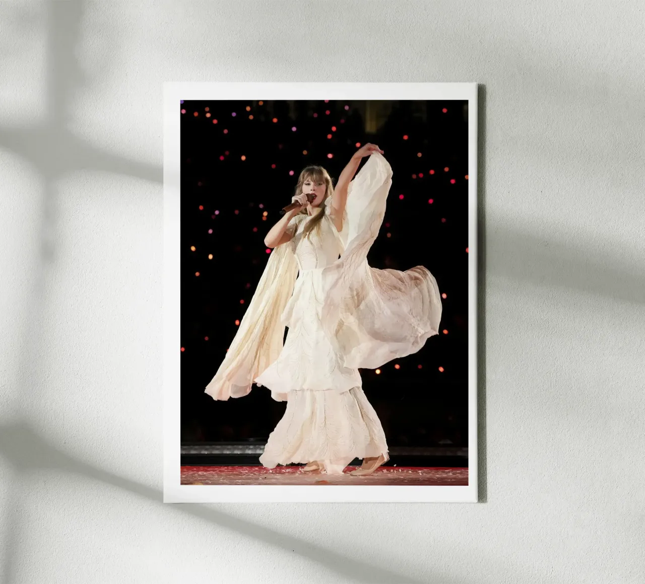 Witte jurk concert Taylor Swift canvas met Baklijst van ramdakjagualma