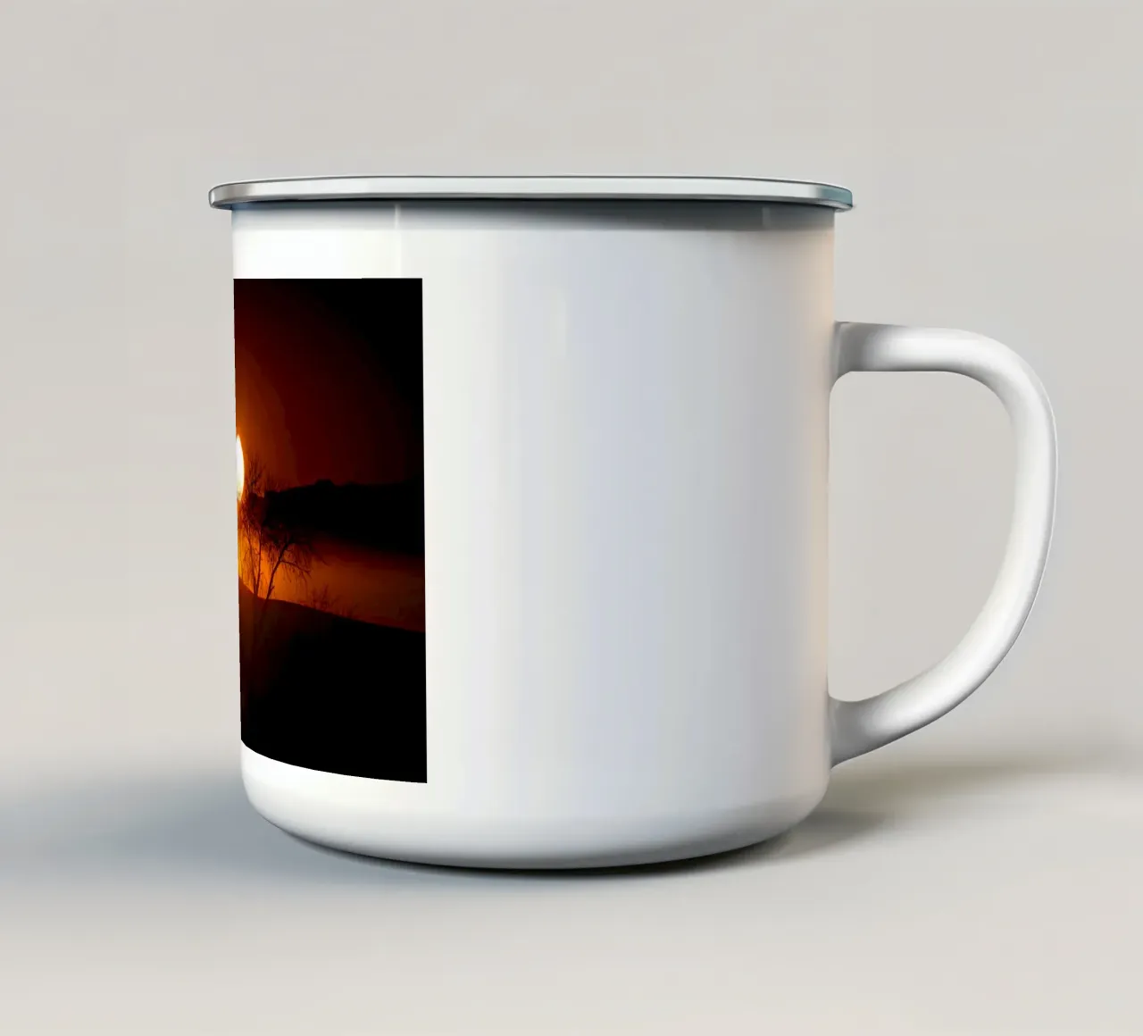 l'alba sulla montagna tazza in smalto da Earthly Visions