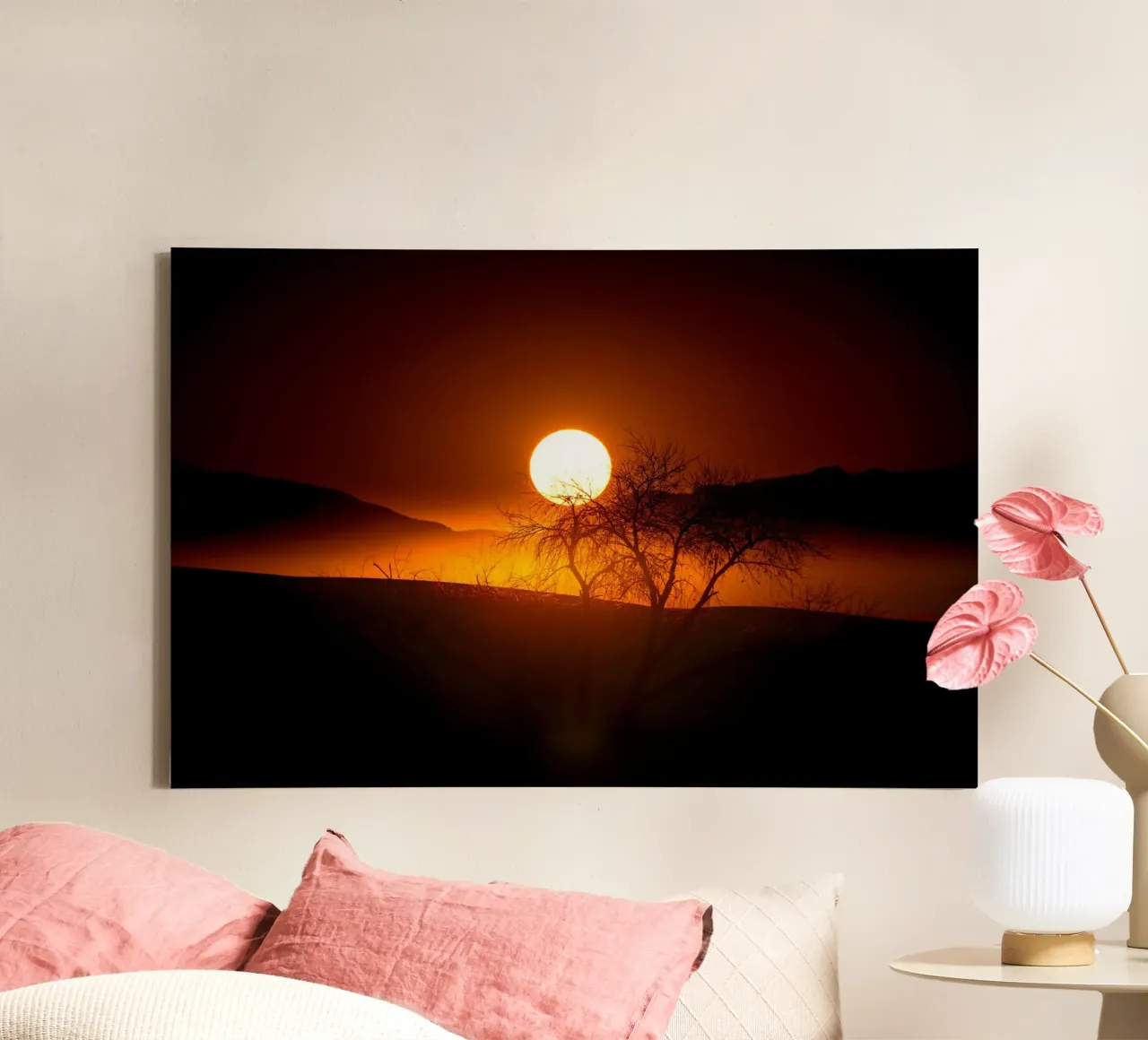 sunrise over the mountain canvas with Floater frame by Earthly Visions