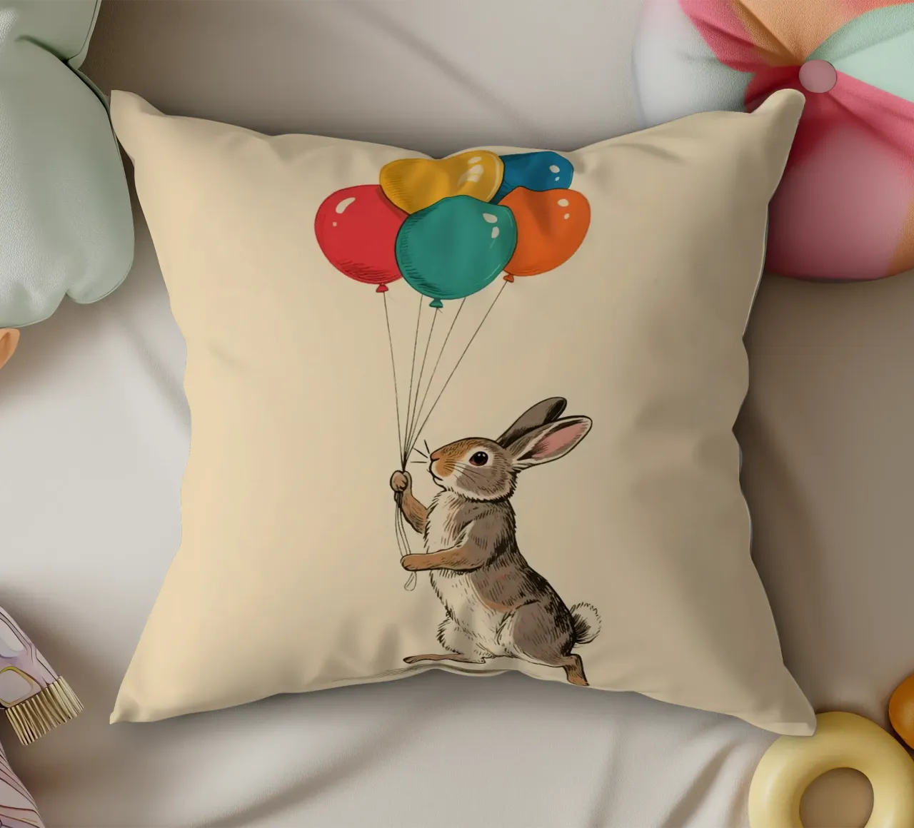 Rabbit Balloons cuscino da knowledge