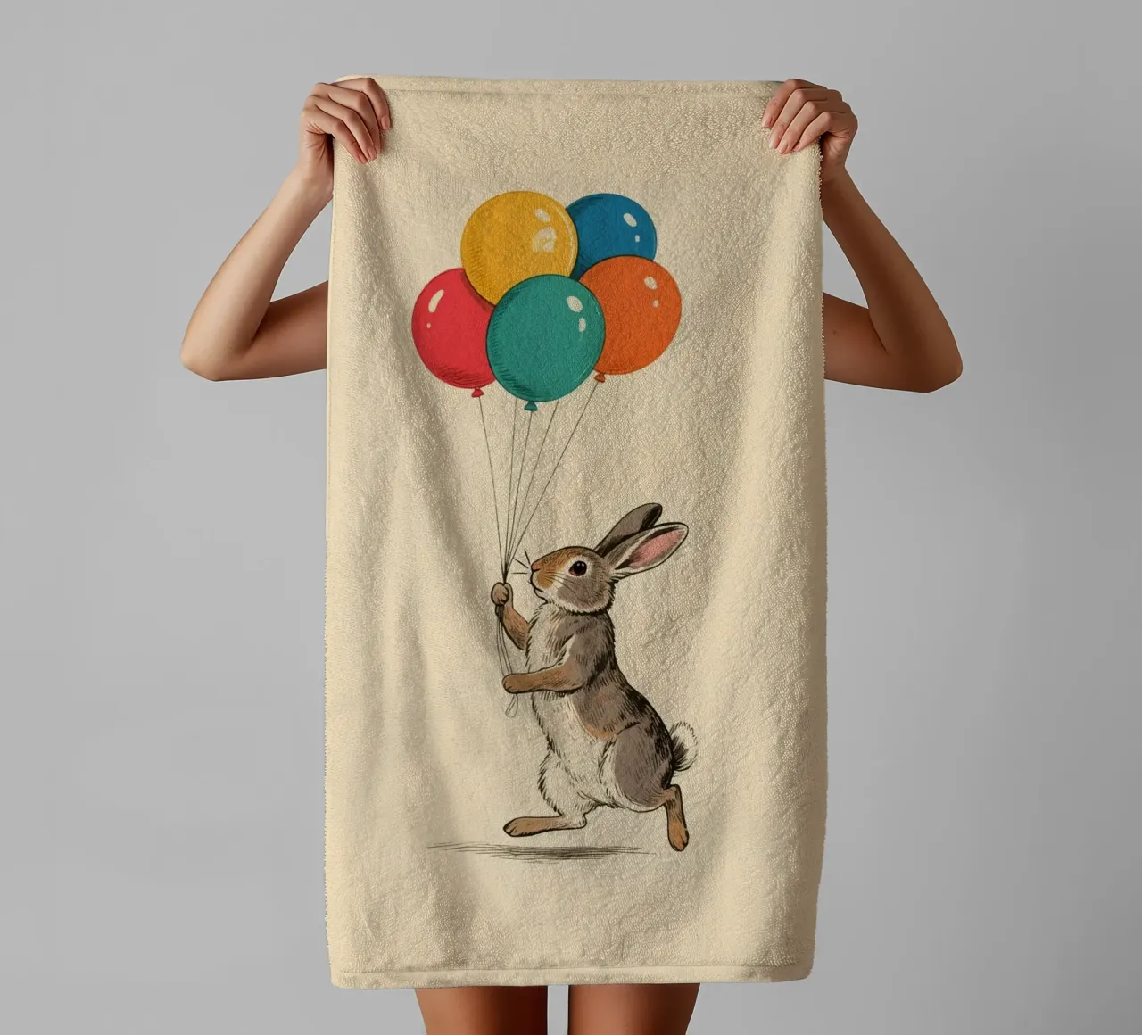 Rabbit Balloons asciugamano da bagno da knowledge