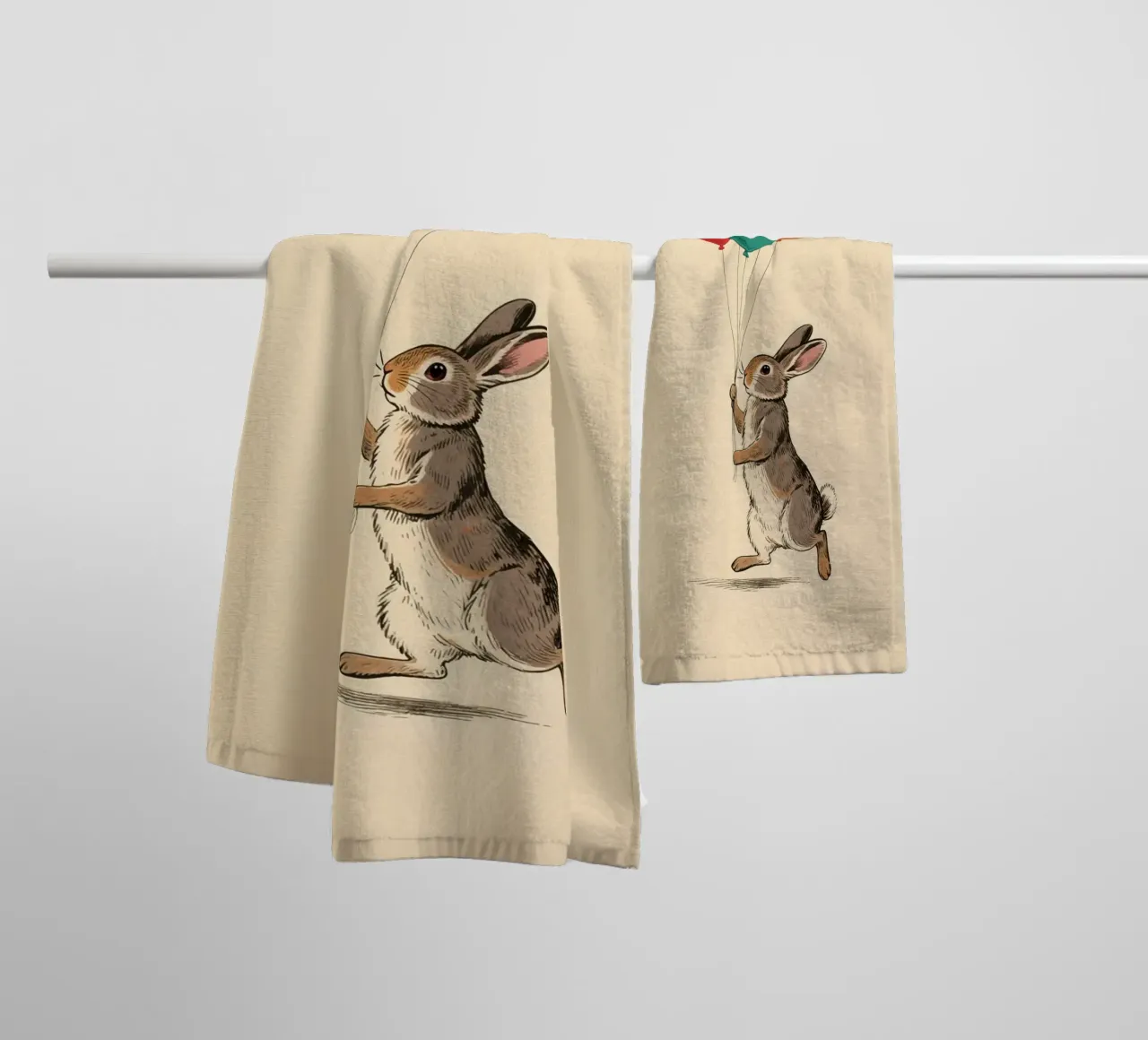 Rabbit Balloons asciugamano da bagno da knowledge