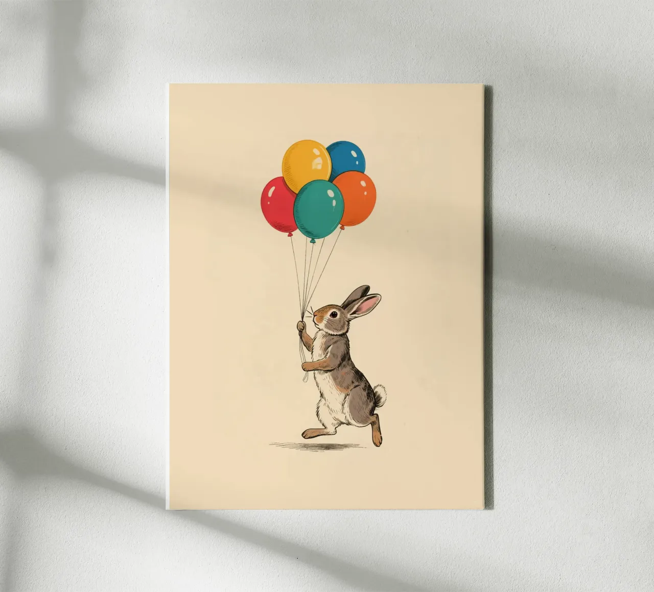 Rabbit Balloons canvas with Floater frame by knowledge