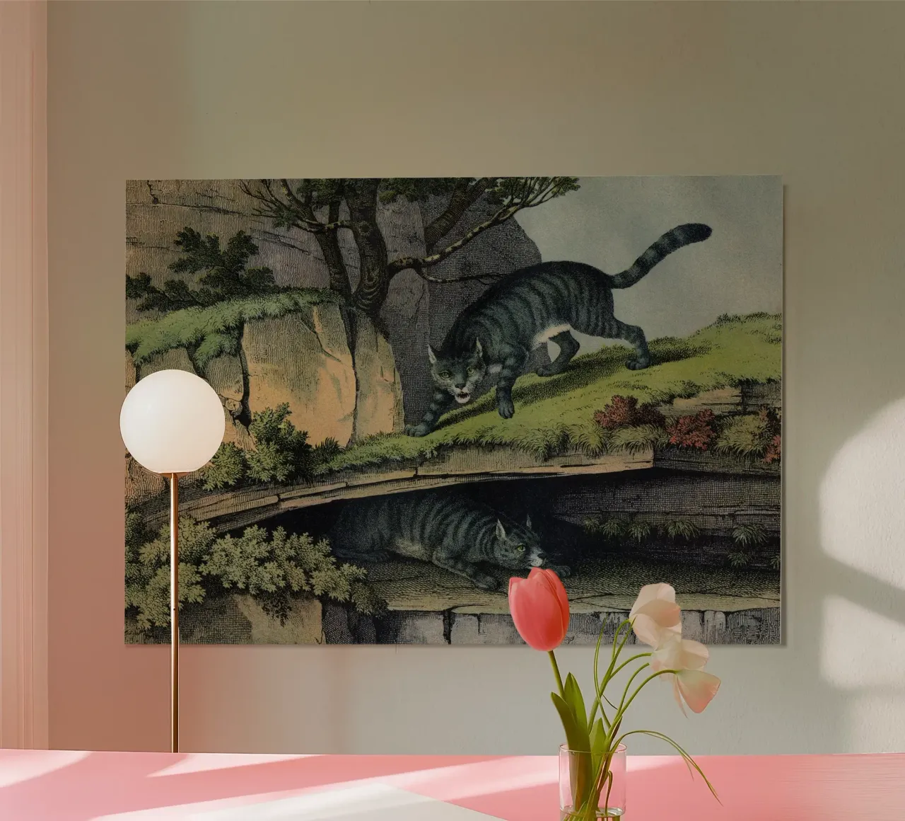 Vintage Kolb 6 Tafel 2 Wildkatze poster con telaio in plastica da Vintage Print Collection