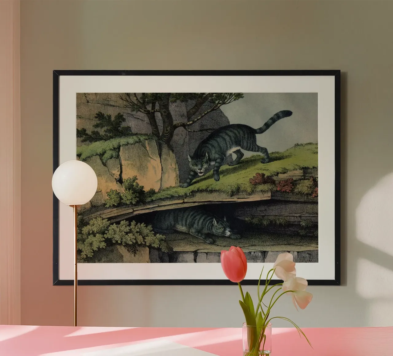 Vintage Kolb 6 Tafel 2 Wildkatze poster con telaio in plastica da Vintage Print Collection