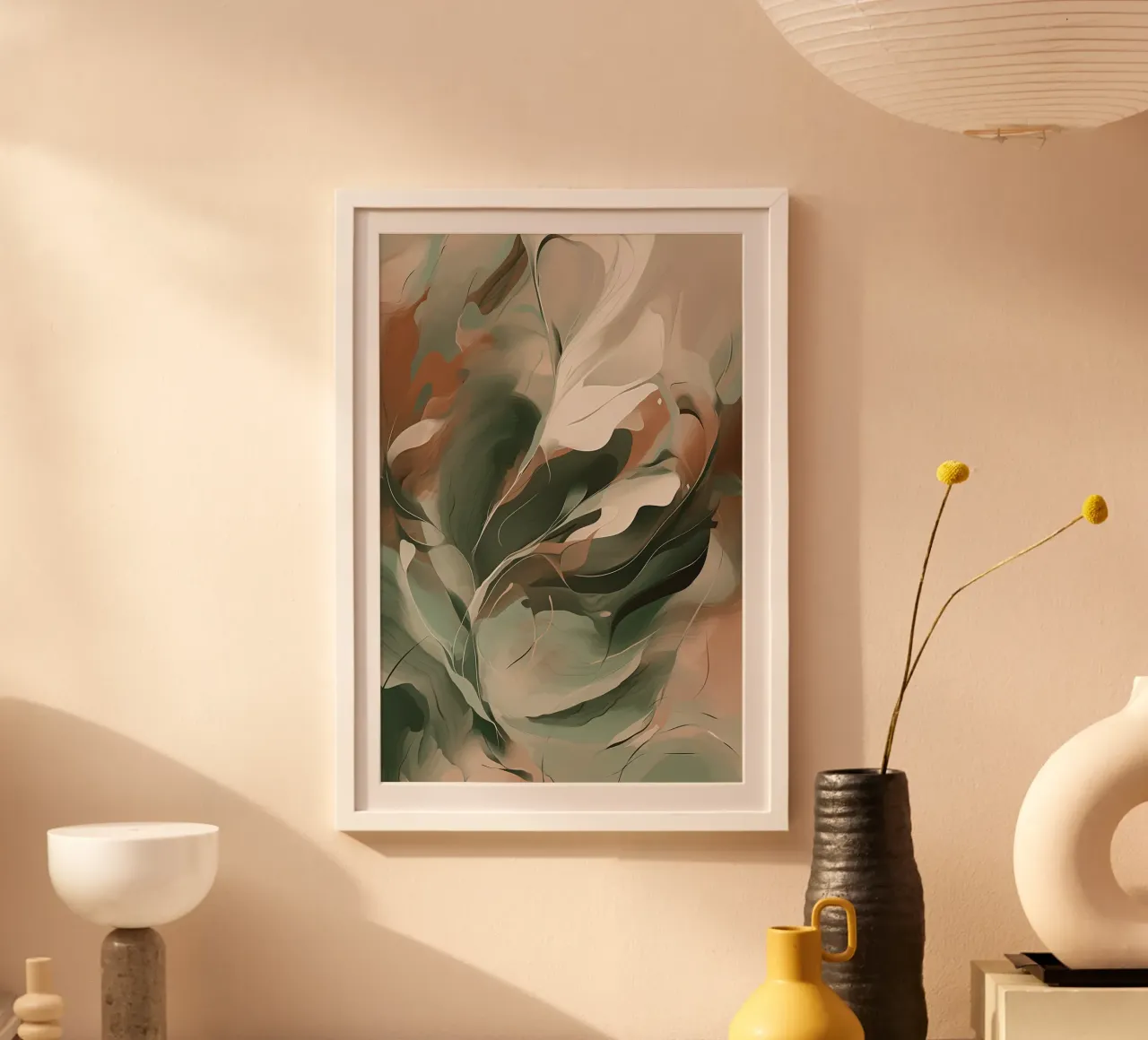 Ethereal Leaves poster con telaio in legno da Colormenta