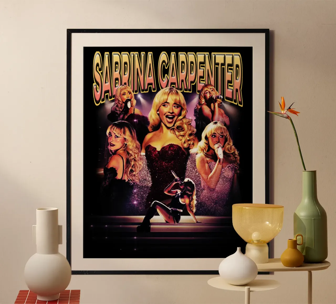 Pop Sabrina Carpenter poster con telaio in legno da mannys_artt