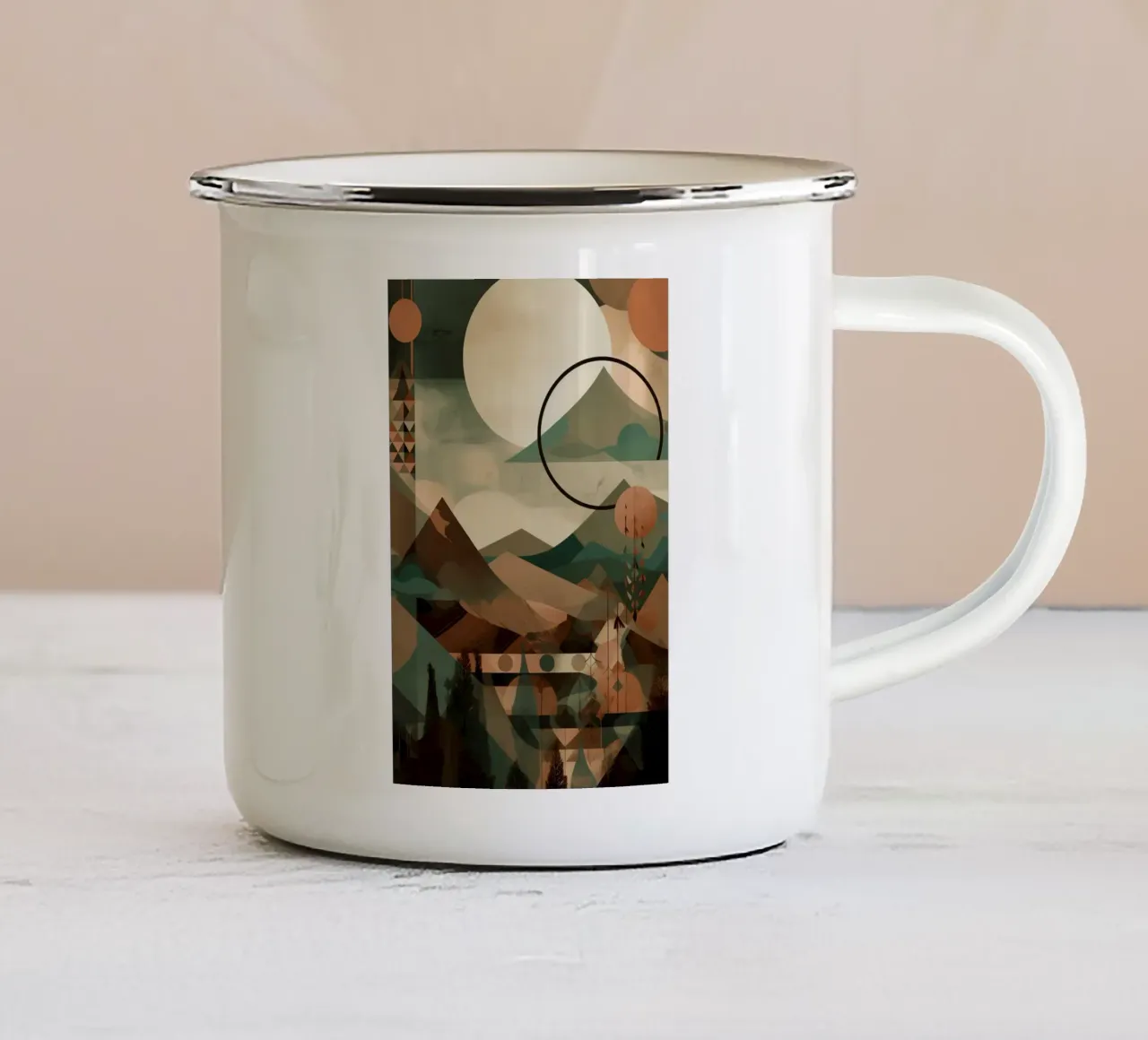 Geometric Horizons tazza in smalto da Colormenta