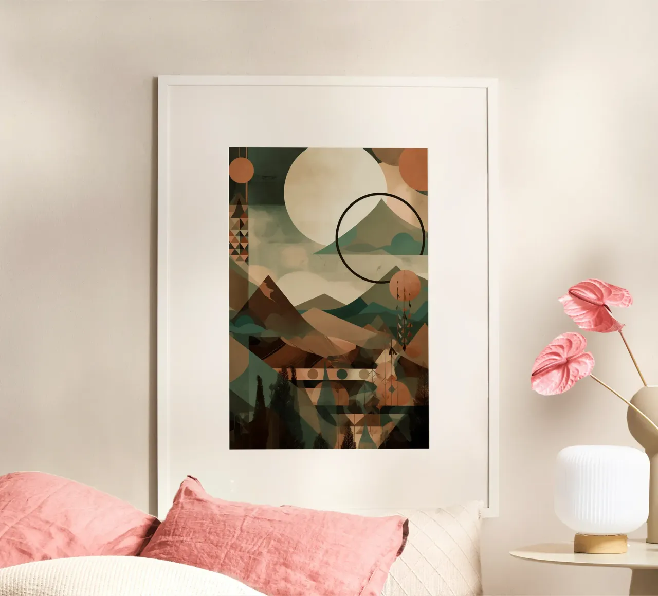 Geometric Horizons poster con telaio in legno da Colormenta