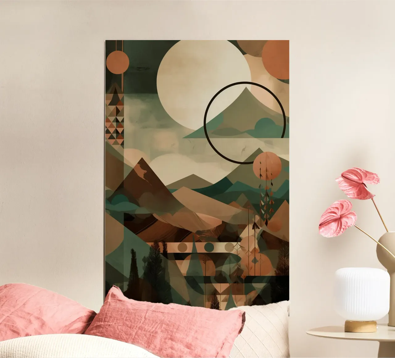 Geometric Horizons poster con telaio in legno da Colormenta