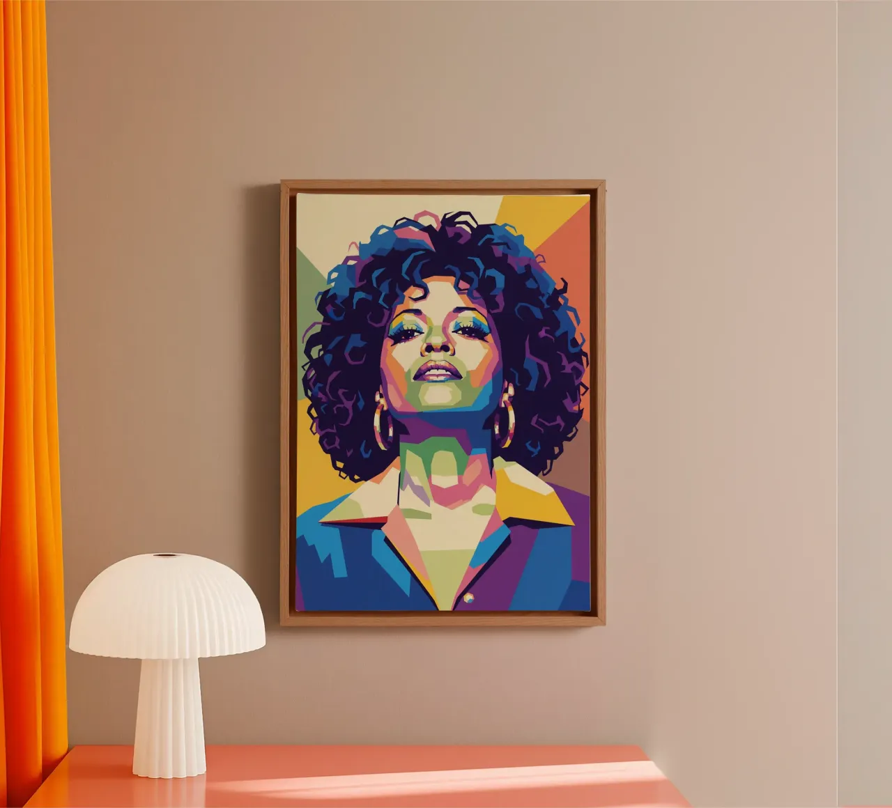 Diana Ross ritratto pop art tela con Cornice a cassetta da Hantamrata