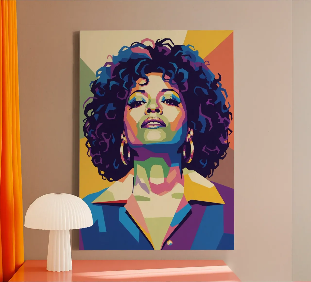 Diana Ross ritratto pop art tela con Cornice a cassetta da Hantamrata
