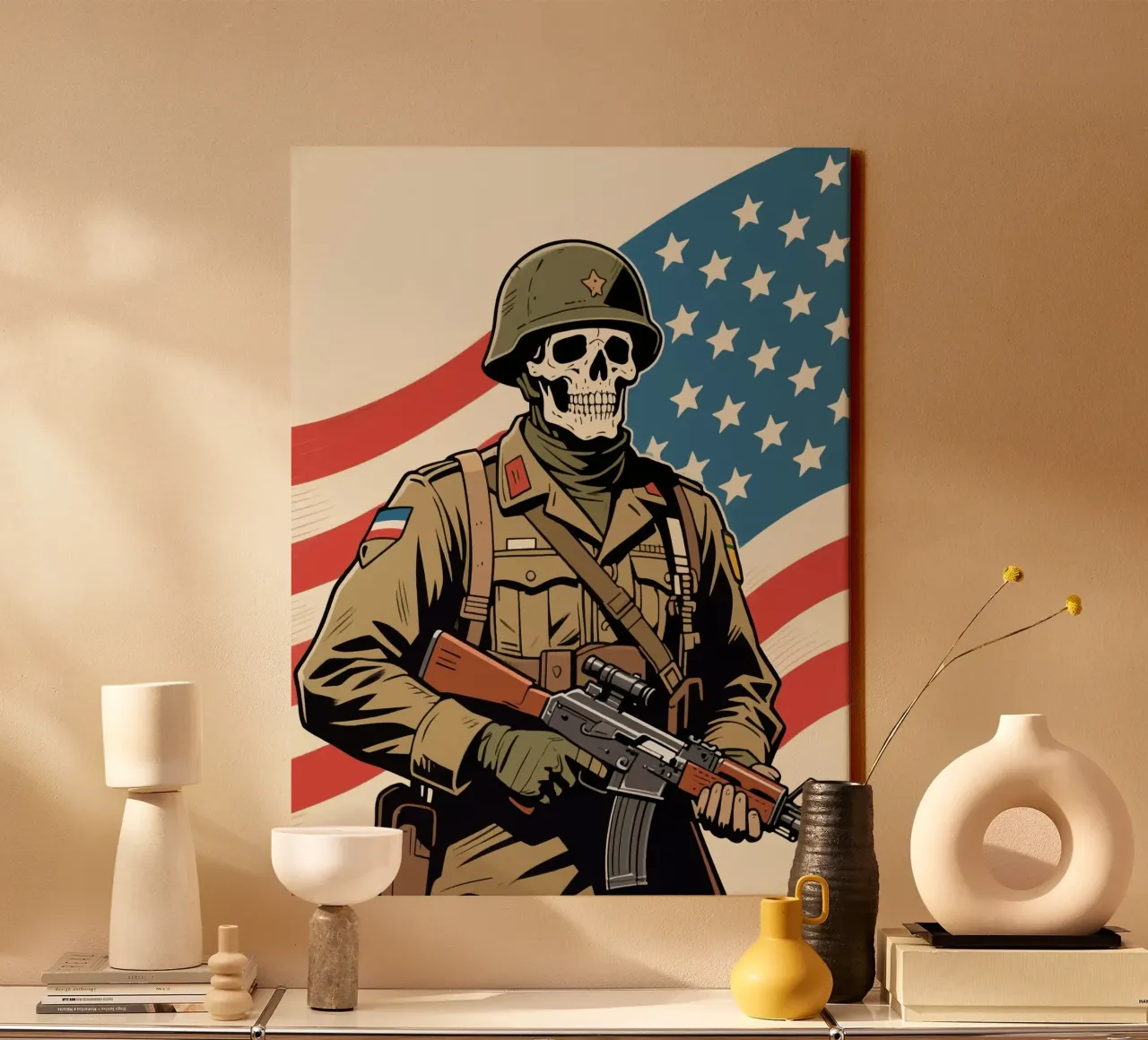 Skull Army lienzo con Marco flotante de knowledge