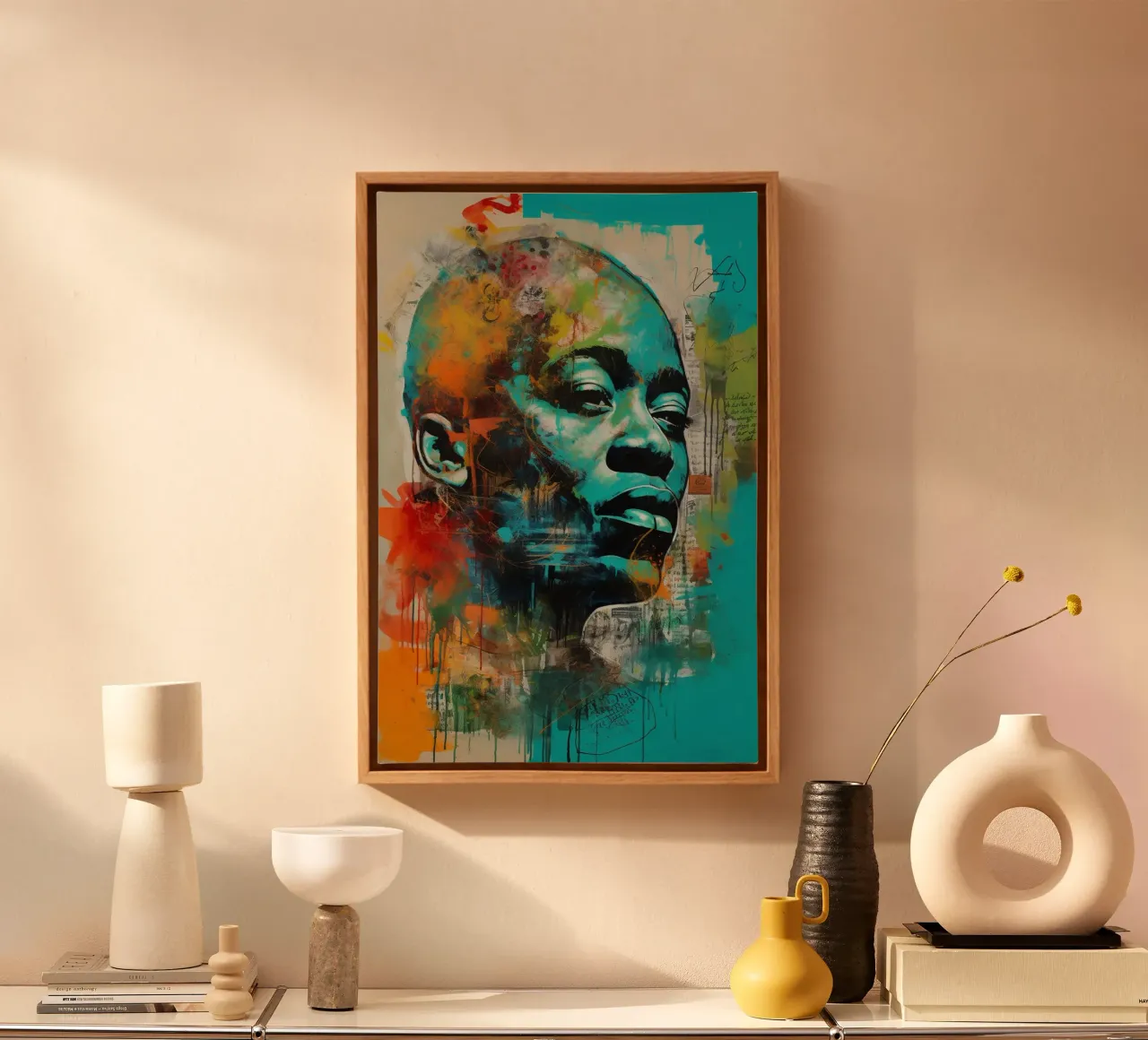 Vivid Expression canvas with Floater frame by Mosaic Dialogue