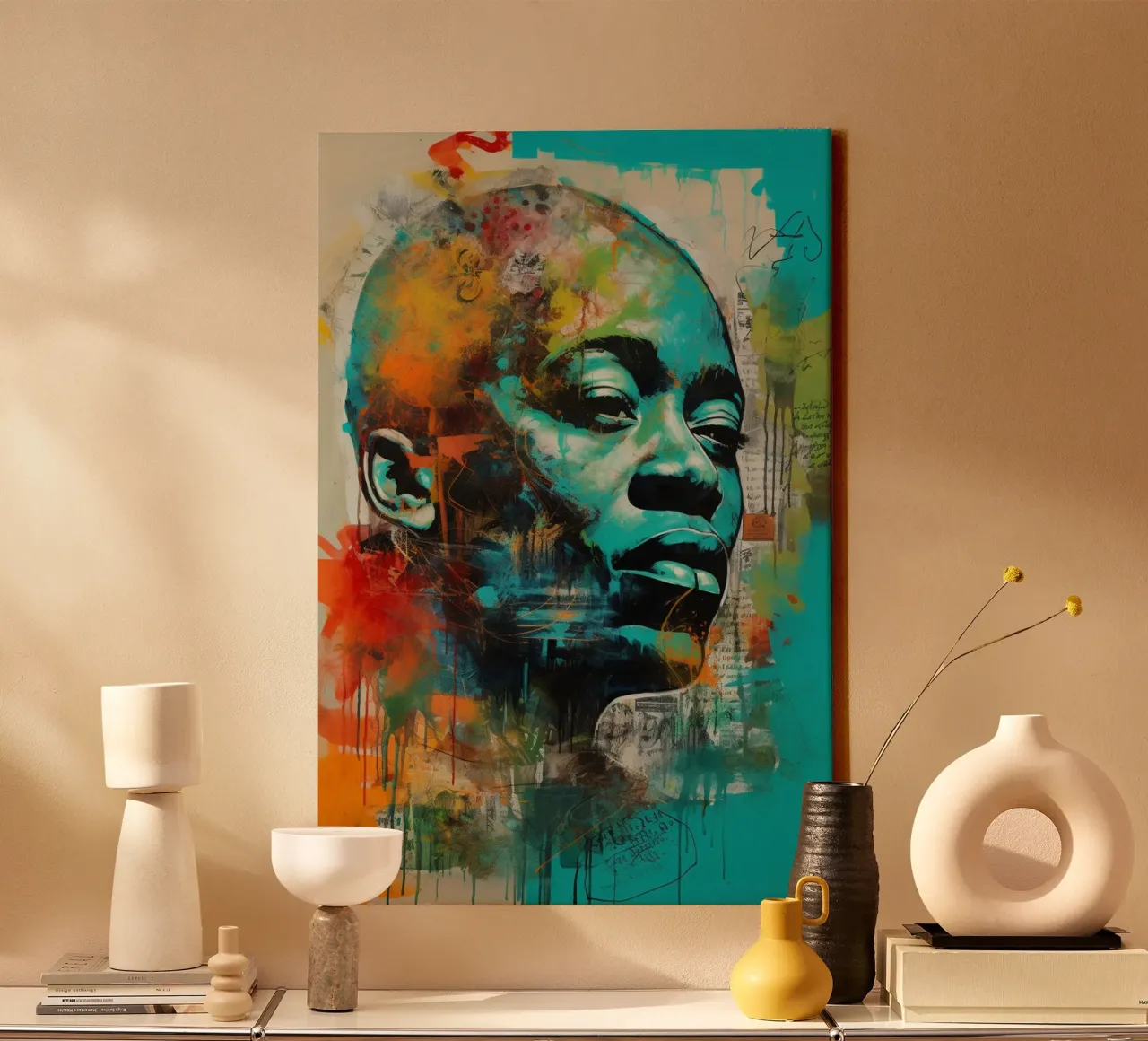 Vivid Expression canvas with Floater frame by Mosaic Dialogue