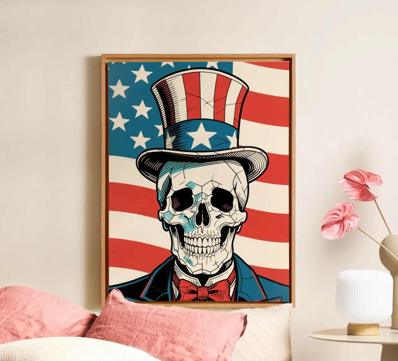 Uncle Sam Skull tela con Cornice a cassetta da knowledge