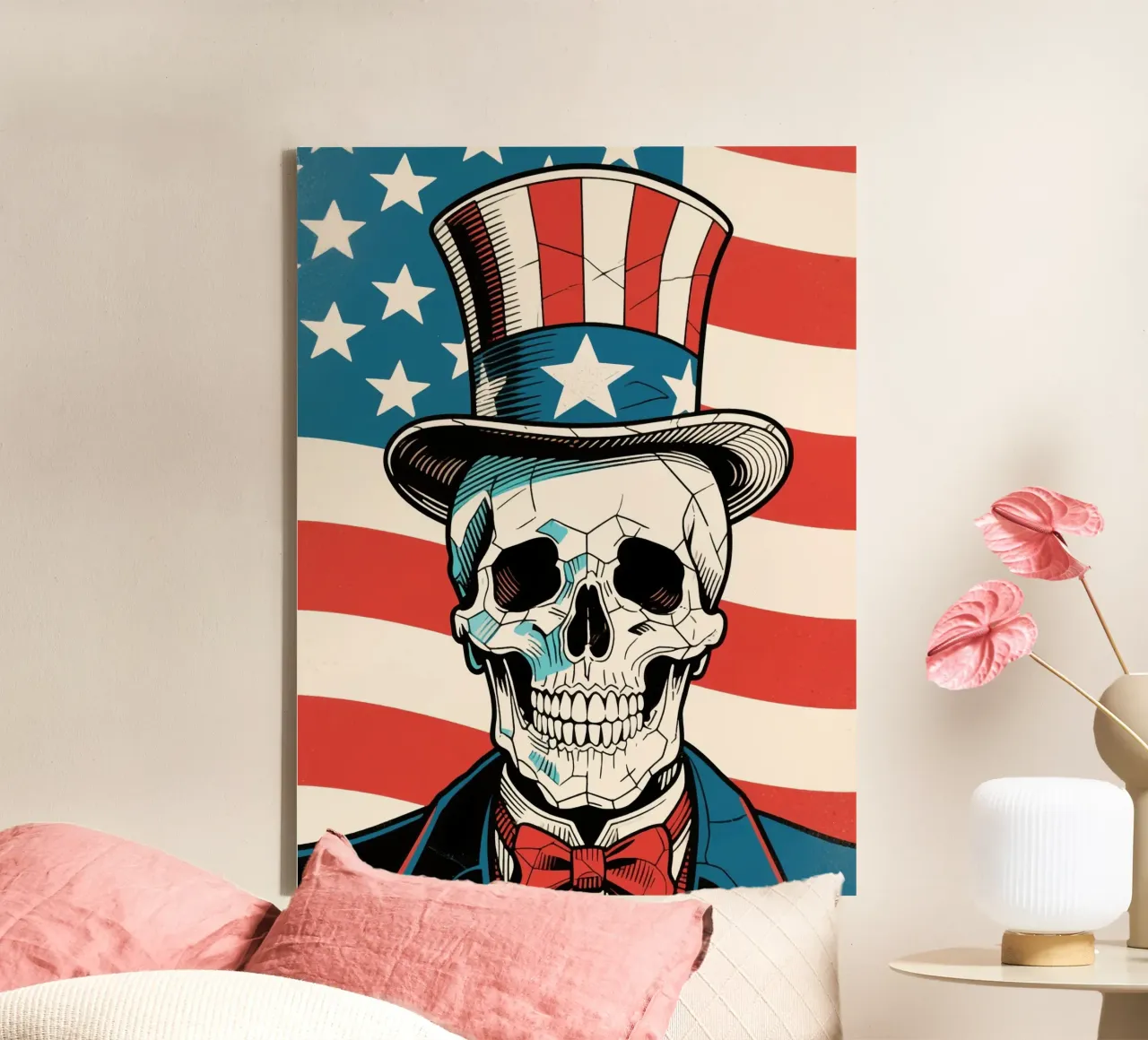 Uncle Sam Skull tela con Cornice a cassetta da knowledge