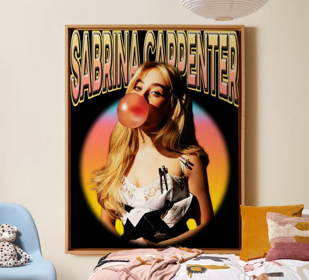 Sabrina Carpenter pop tela con Cornice a cassetta da mannys_artt