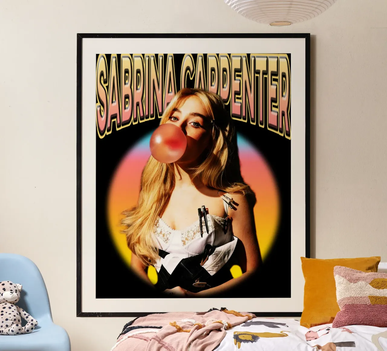 Sabrina Carpenter pop poster con telaio in legno da mannys_artt