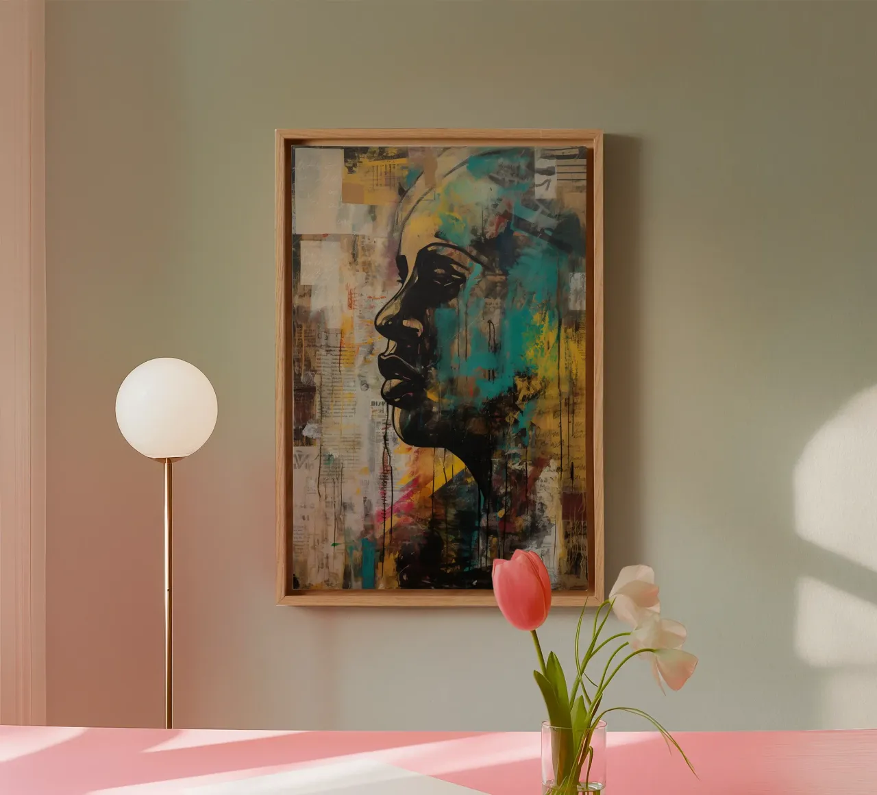 Silent Strength canvas met Baklijst van Mosaic Dialogue