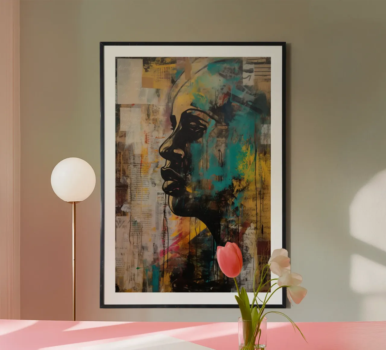 Silent Strength poster con telaio in legno da Mosaic Dialogue