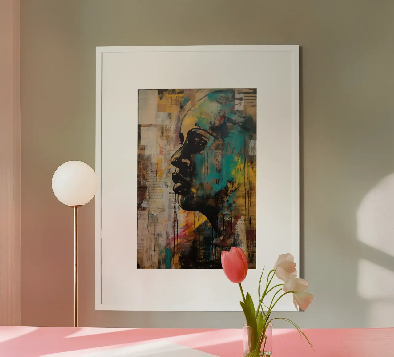 Silent Strength poster con telaio in legno da Mosaic Dialogue