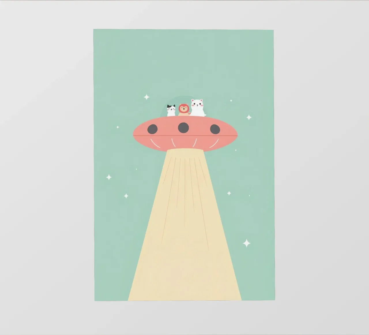 Nursery Animals Riding UFO pvc cover by DesignDoodle