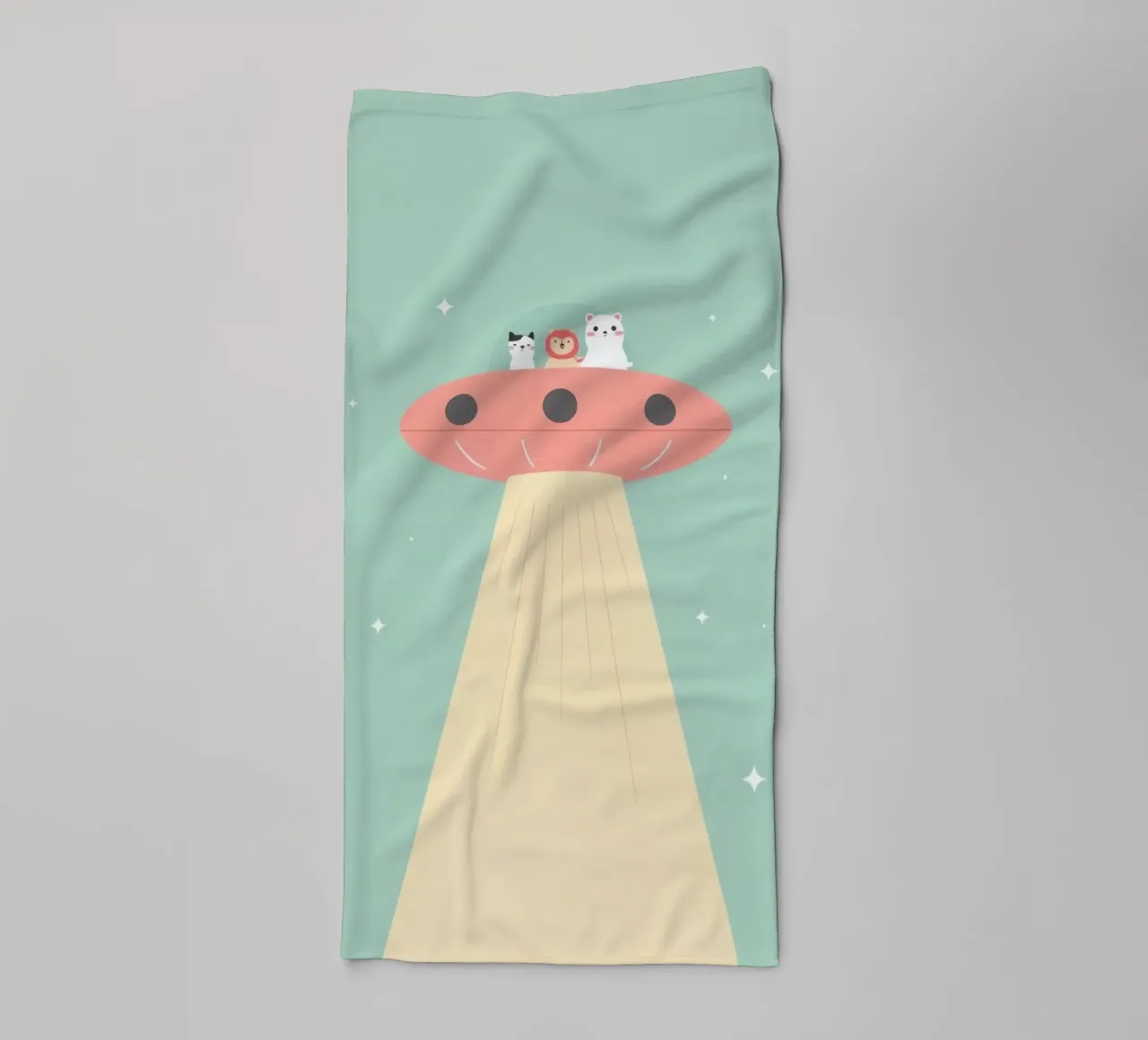 Kinderzimmer Tiere Reiten UFO Handtuch von DesignDoodle