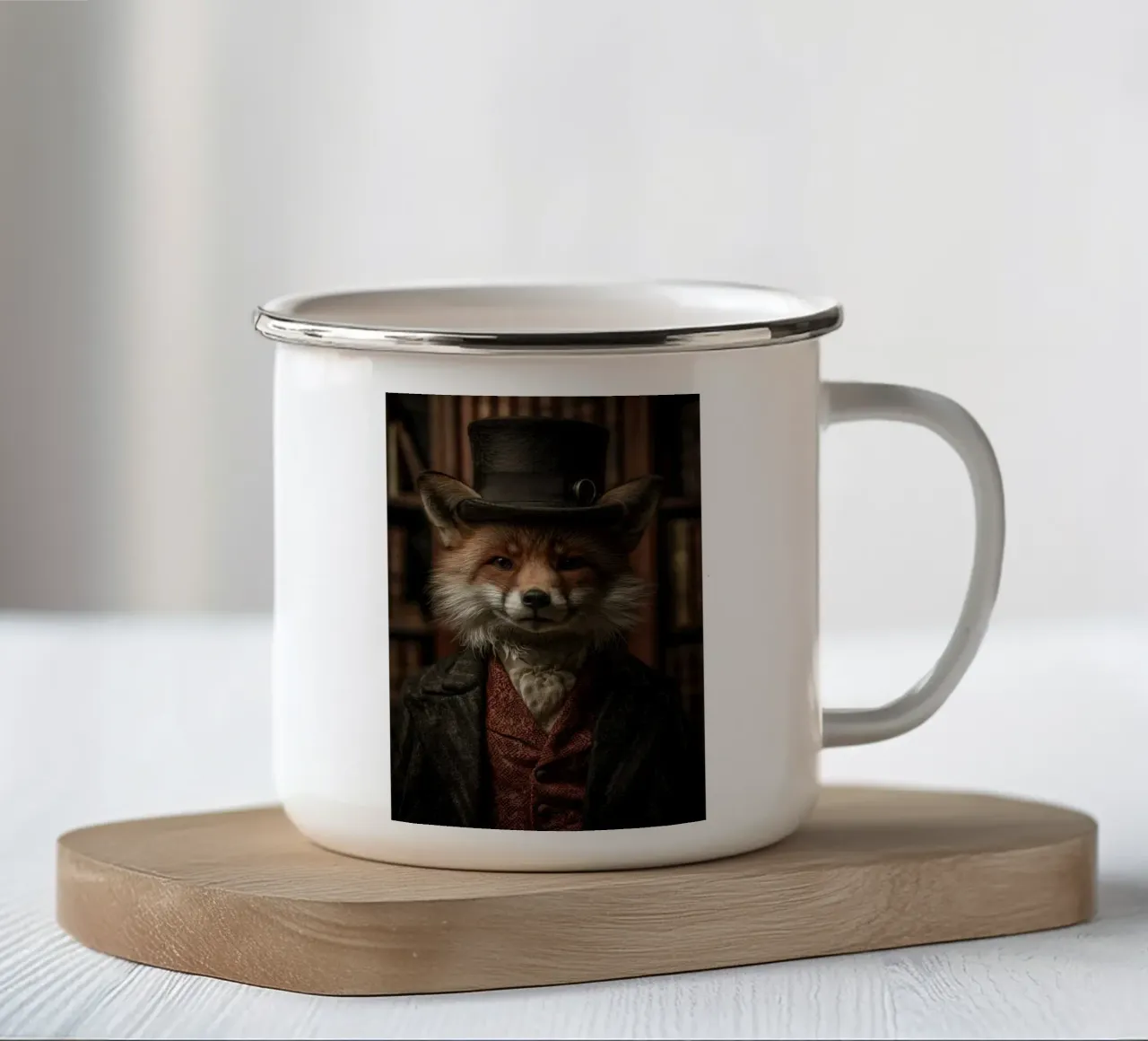 The Victorian Fox tazza in smalto da Chic Creatures