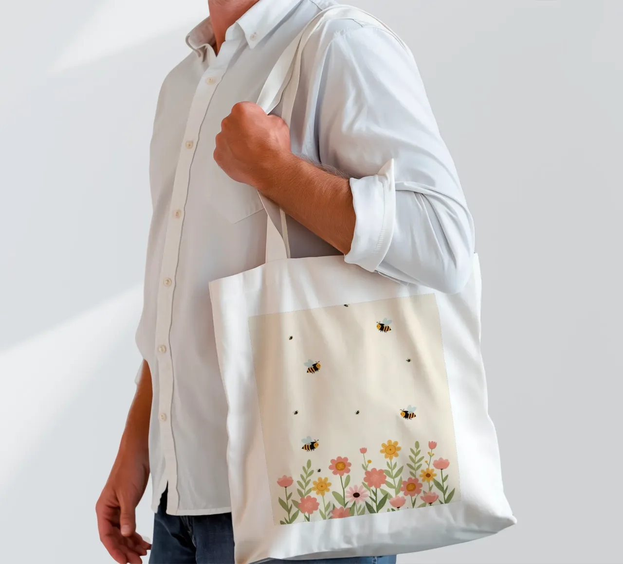 Vivaio api e fiori borsa in juta da DesignDoodle