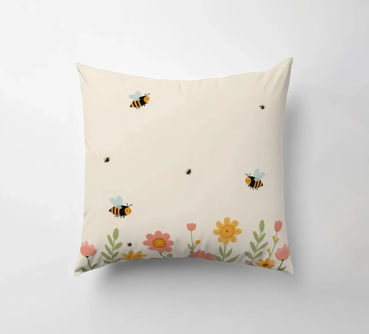 Vivaio api e fiori cuscino da DesignDoodle