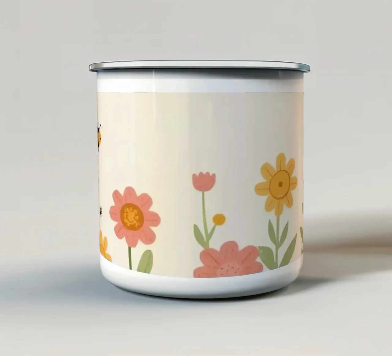 Vivaio api e fiori tazza in smalto da DesignDoodle
