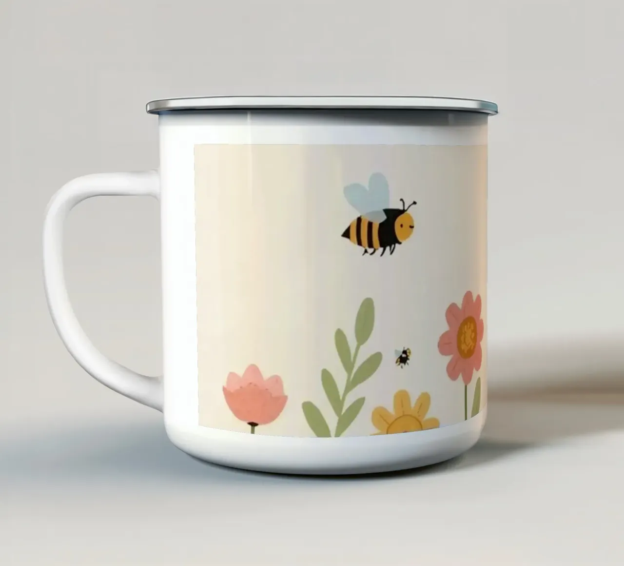 Vivaio api e fiori tazza in smalto da DesignDoodle