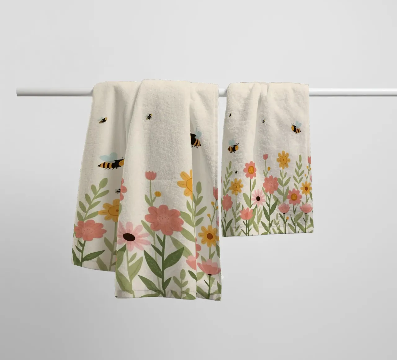 Vivaio api e fiori asciugamano da bagno da DesignDoodle