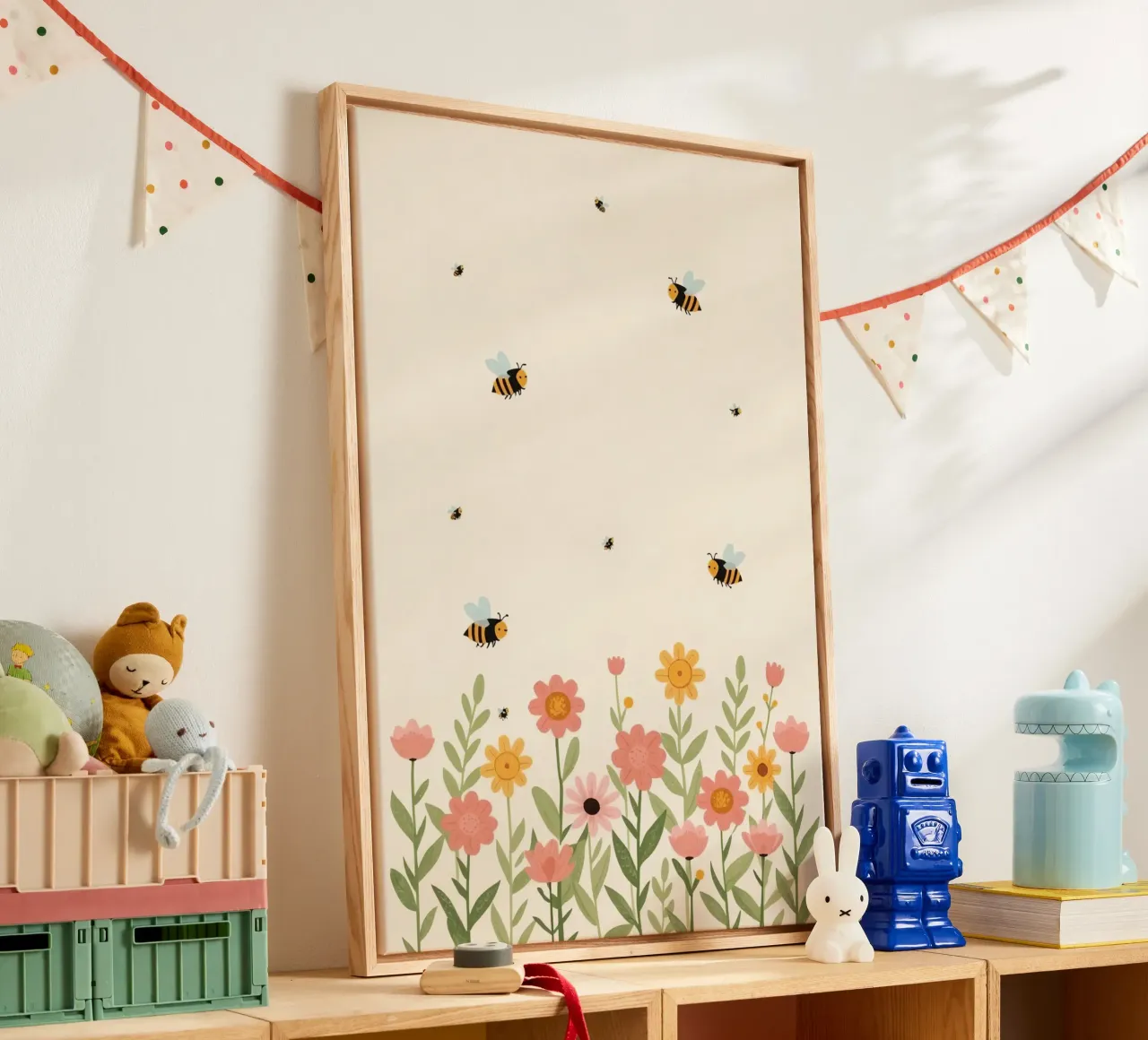 Vivaio api e fiori tela con Cornice a cassetta da DesignDoodle
