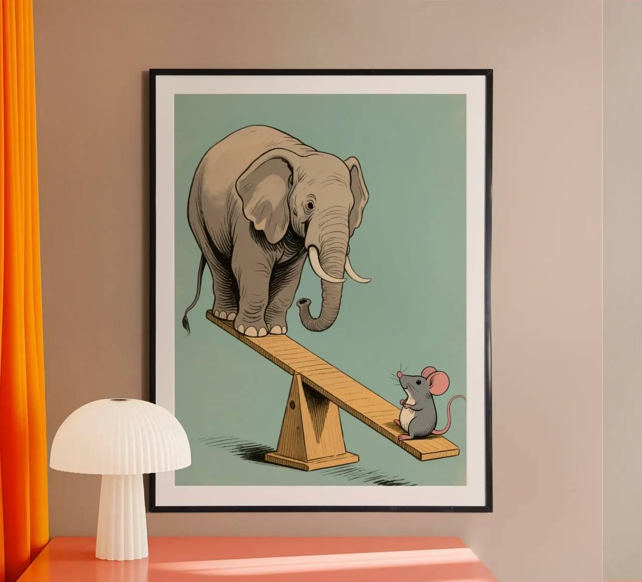Animal Play poster con telaio in legno da knowledge