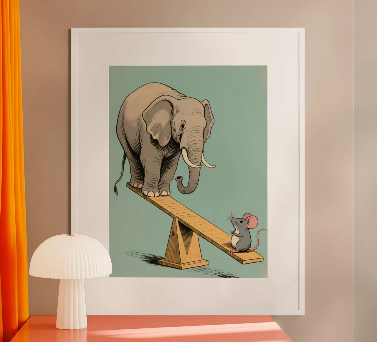 Animal Play poster con telaio in legno da knowledge