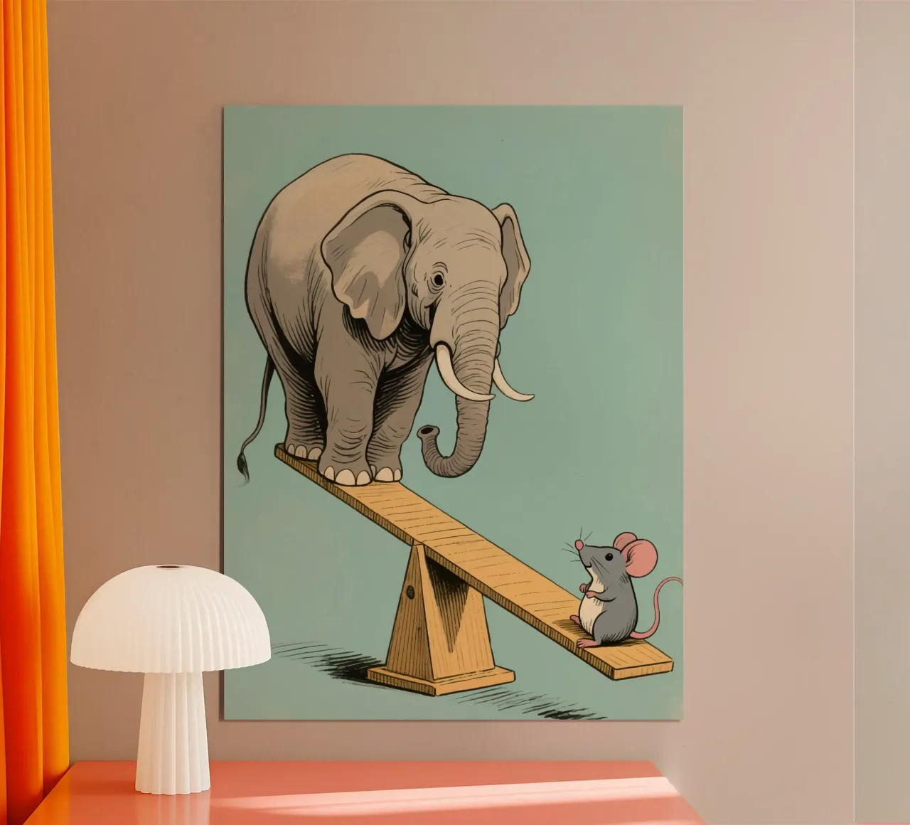 Animal Play poster con telaio in legno da knowledge