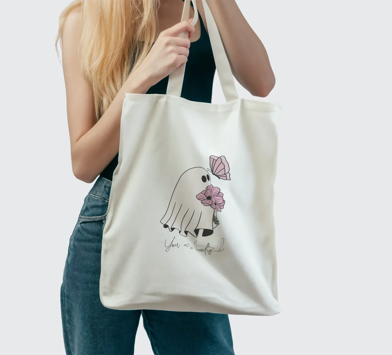 You are bootiful mit Schmetterling borsa in juta da ArtDesign by KBK