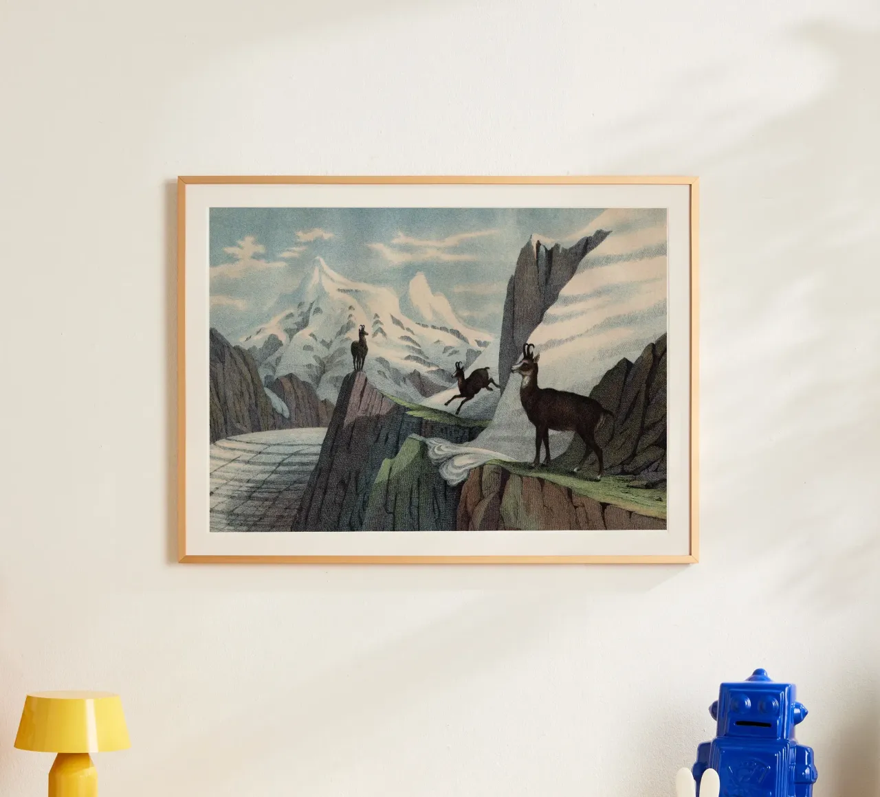 Vintage Kolb 7 Tafel 8 Gemse poster con telaio in legno da Vintage Print Collection
