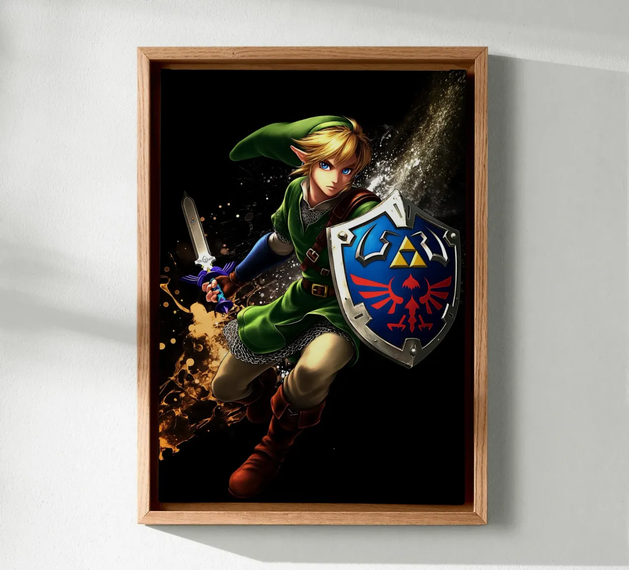 Link Die Legende von Zelda Leinwand mit Schattenfugenrahmen von Stellar Creative