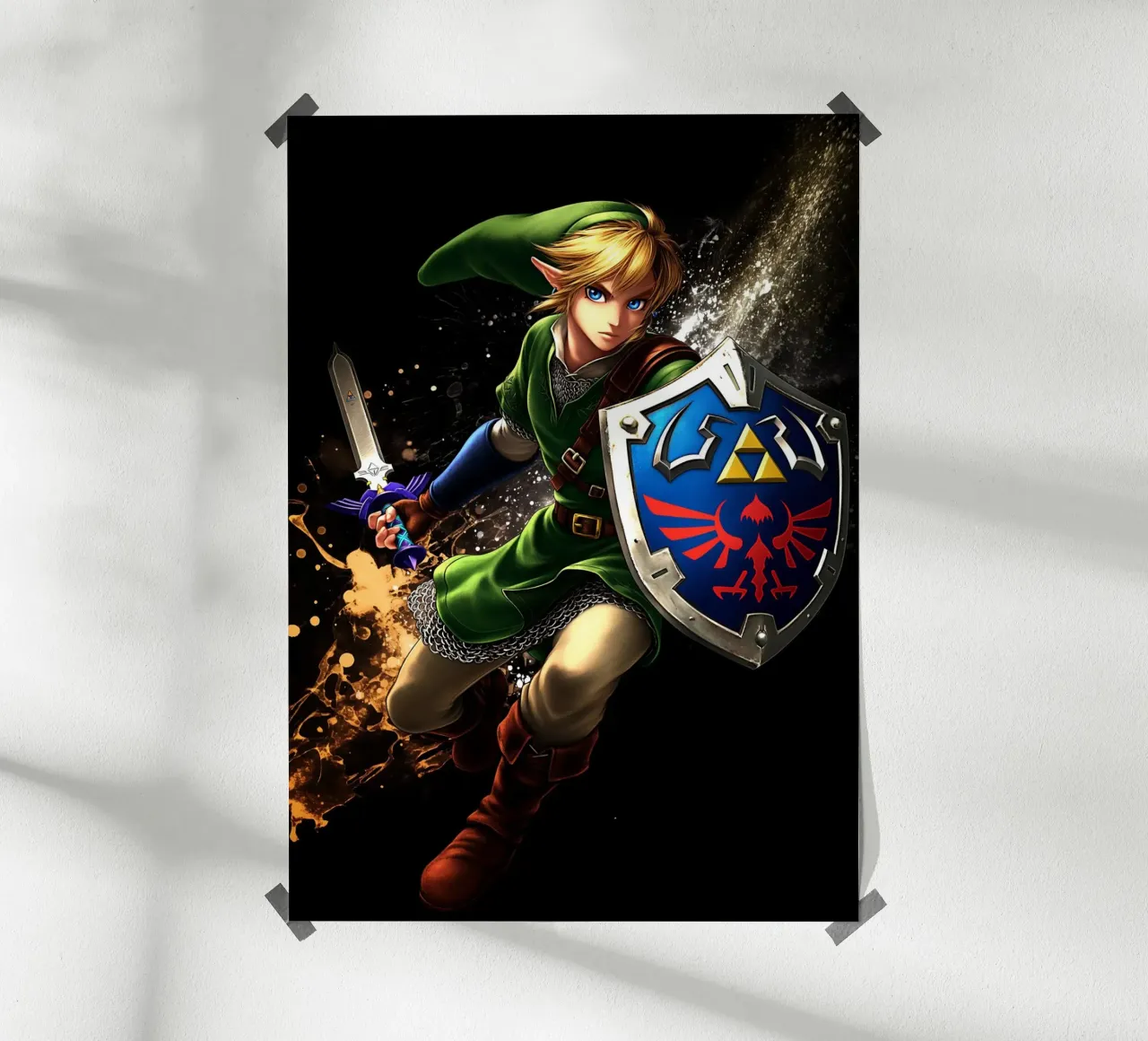 Link La leggenda di Zelda poster con telaio in legno da Stellar Creative