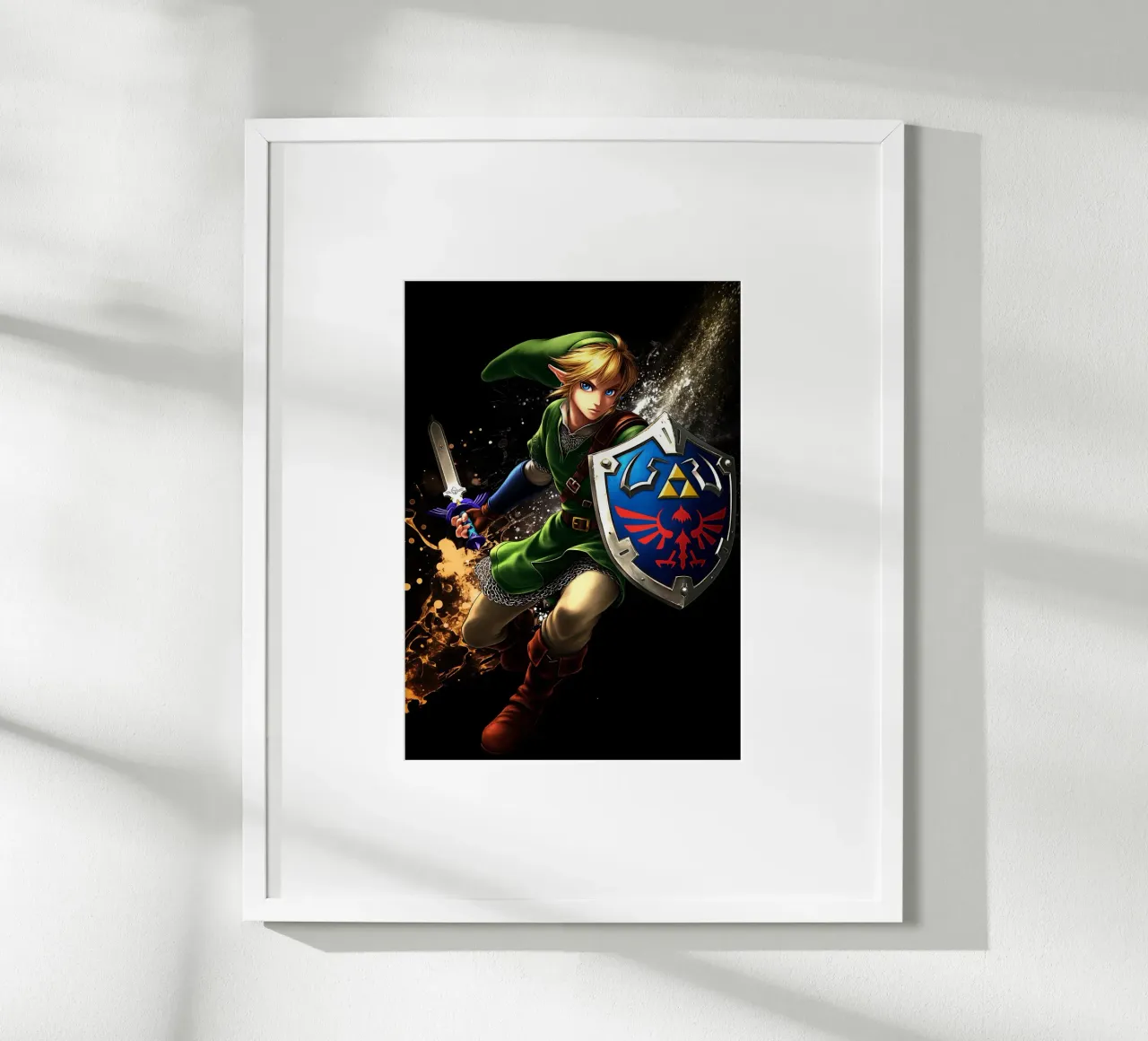 Link La leggenda di Zelda poster con telaio in legno da Stellar Creative